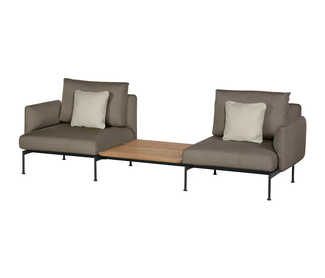 Barlow Tyrie - Layout Companion Set - with Low Arms (two 1LYMB1 with low arms and bridging table 2LYB08) (Forge Grey Frame)