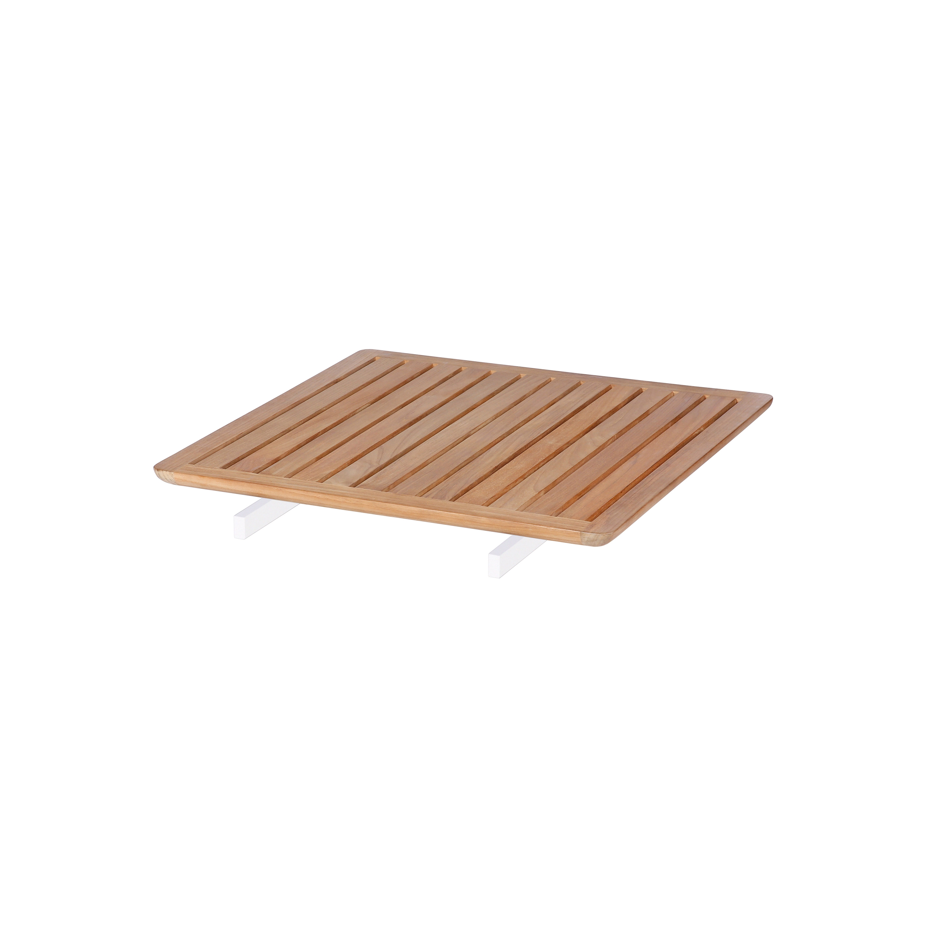 Layout Bridging Table 80 Square with Teak top (powder coated) (Arctic White Frame)