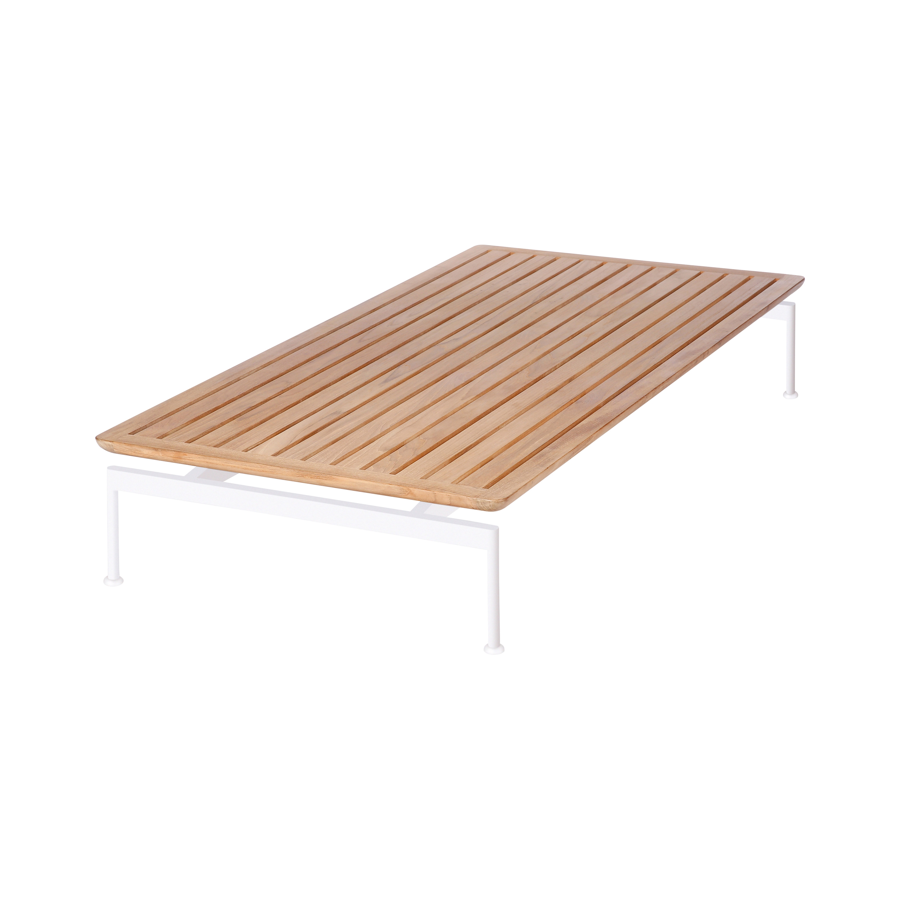 Layout Low Table 160 Rectangular with Teak top (powder coated) (Arctic White Frame)