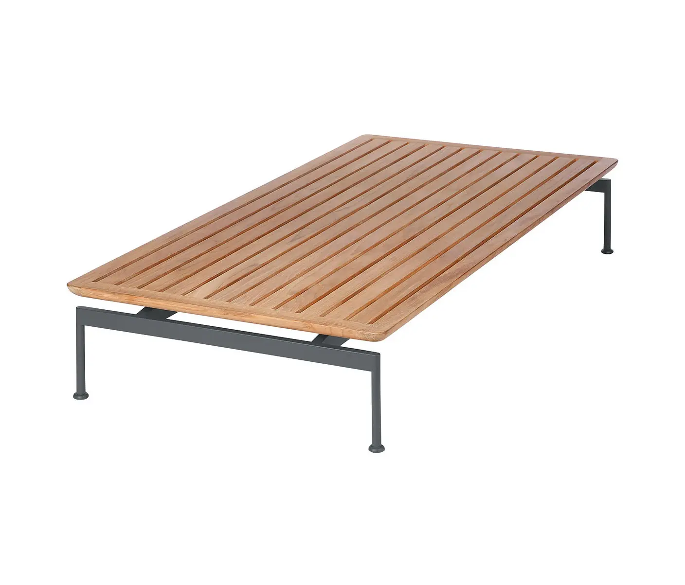 Barlow Tyrie - Layout Low Table 160 Rectangular with Teak top (powder coated) (Forge Grey Frame)