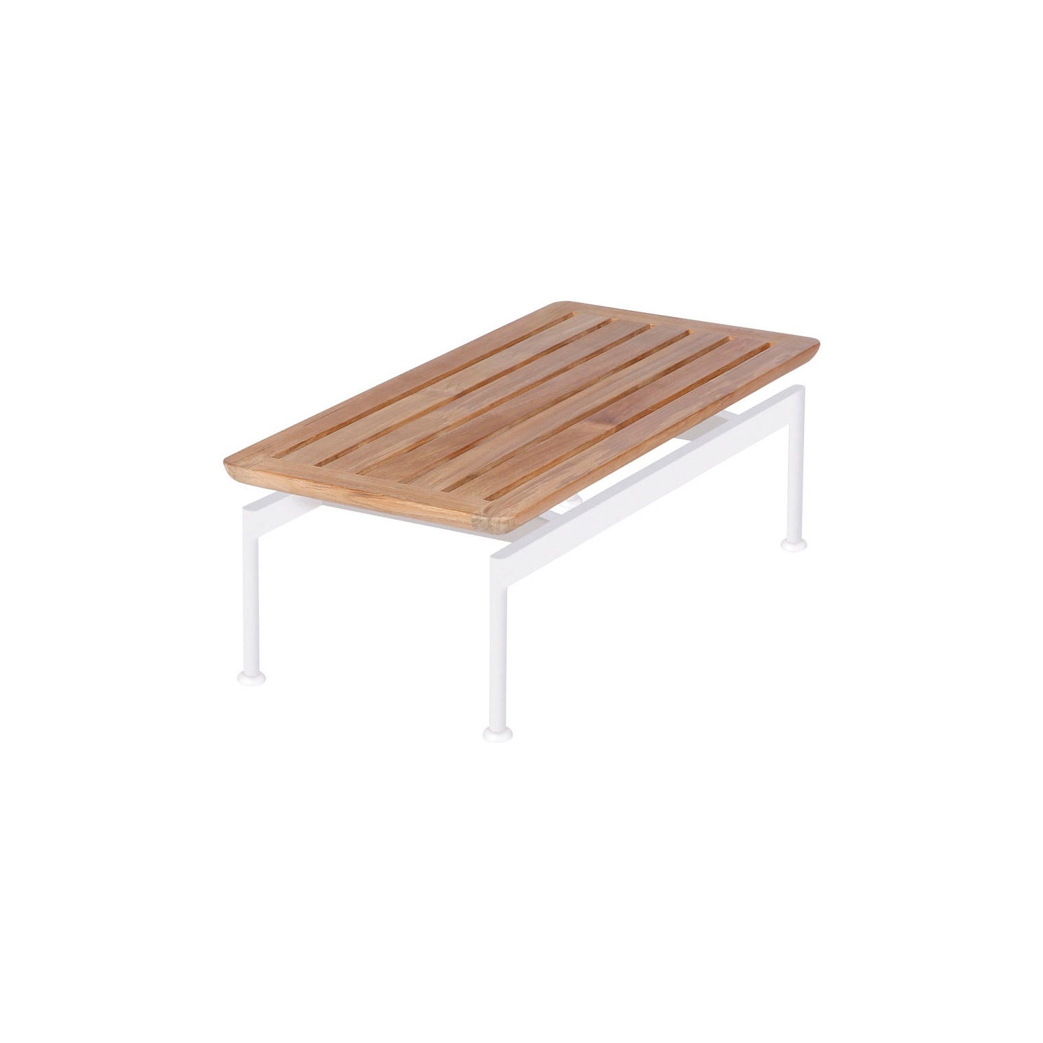Layout Teak-Loungetisch 40 x 82cm Gestell Arctic White