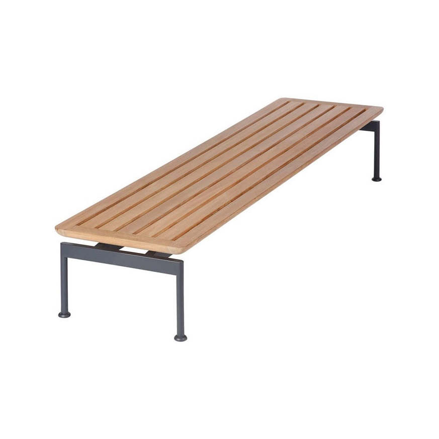 Afficher le produit Layout Narrow Low Table 160 Rectangular with Teak top (powder coated) (Forge Grey Frame) du fabricant Barlow Tyrie