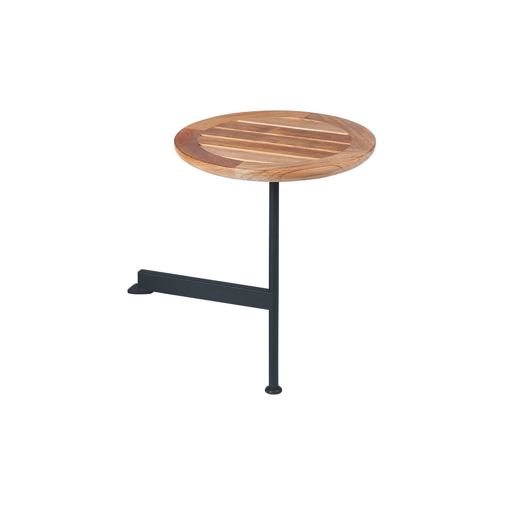 Display product Layout Side Table 40 Ø Circular with Teak top (powder coated) (Forge Grey Frame) from manufacturer Barlow Tyrie