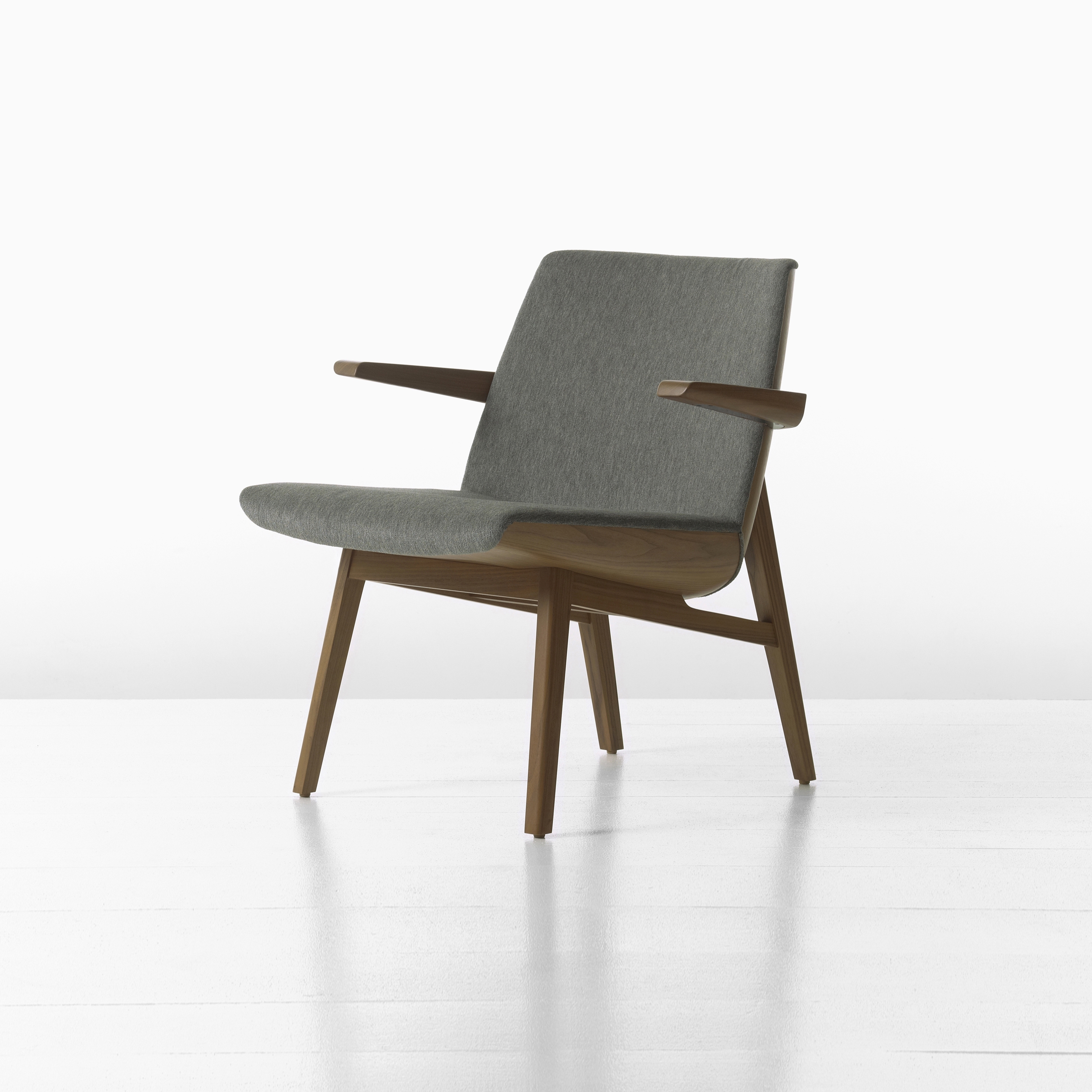 Clamshell Lounge Lowback Wood Armchair