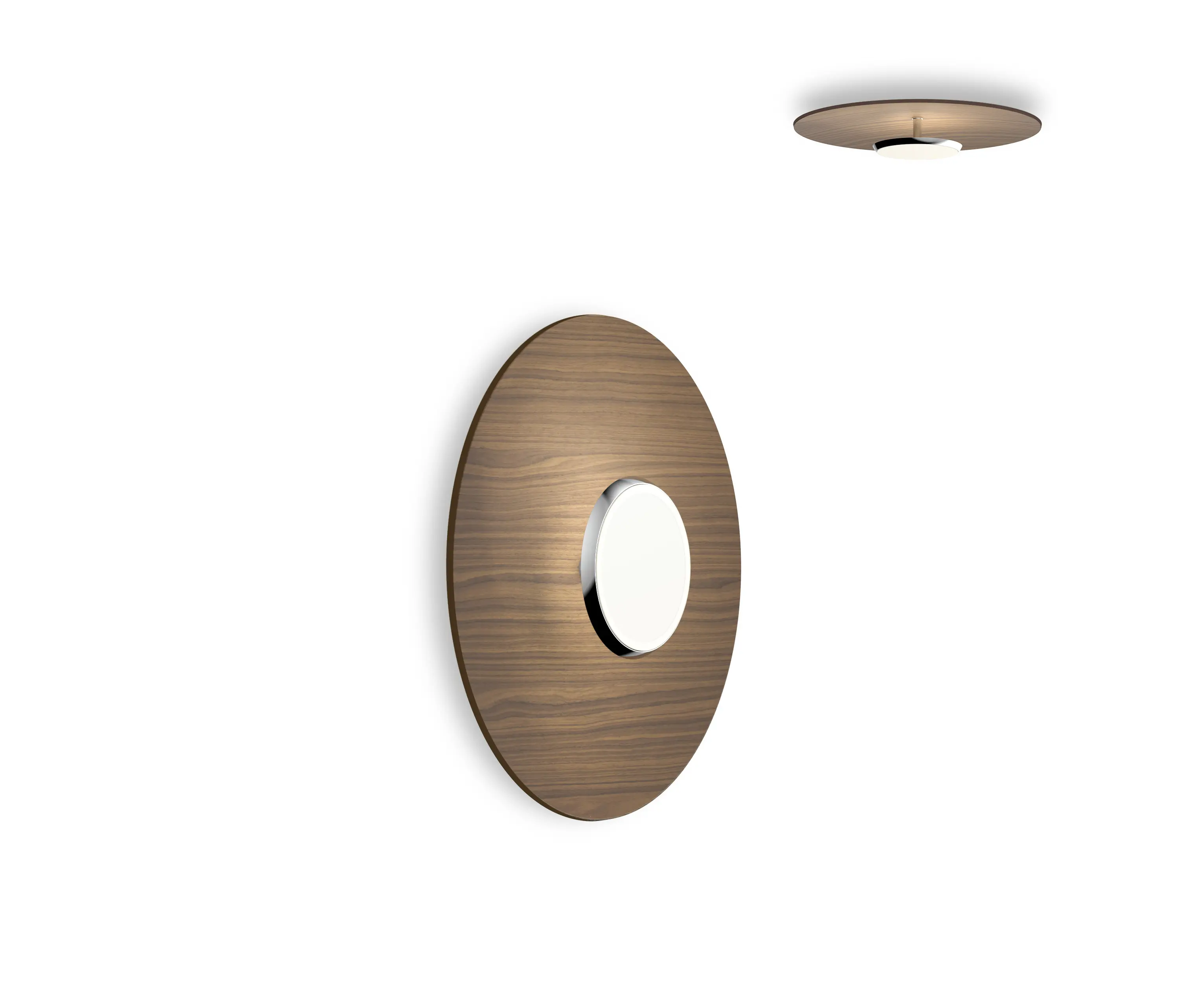 Pablo - Sky Flush Dome Spun Aluminum 18 Walnut