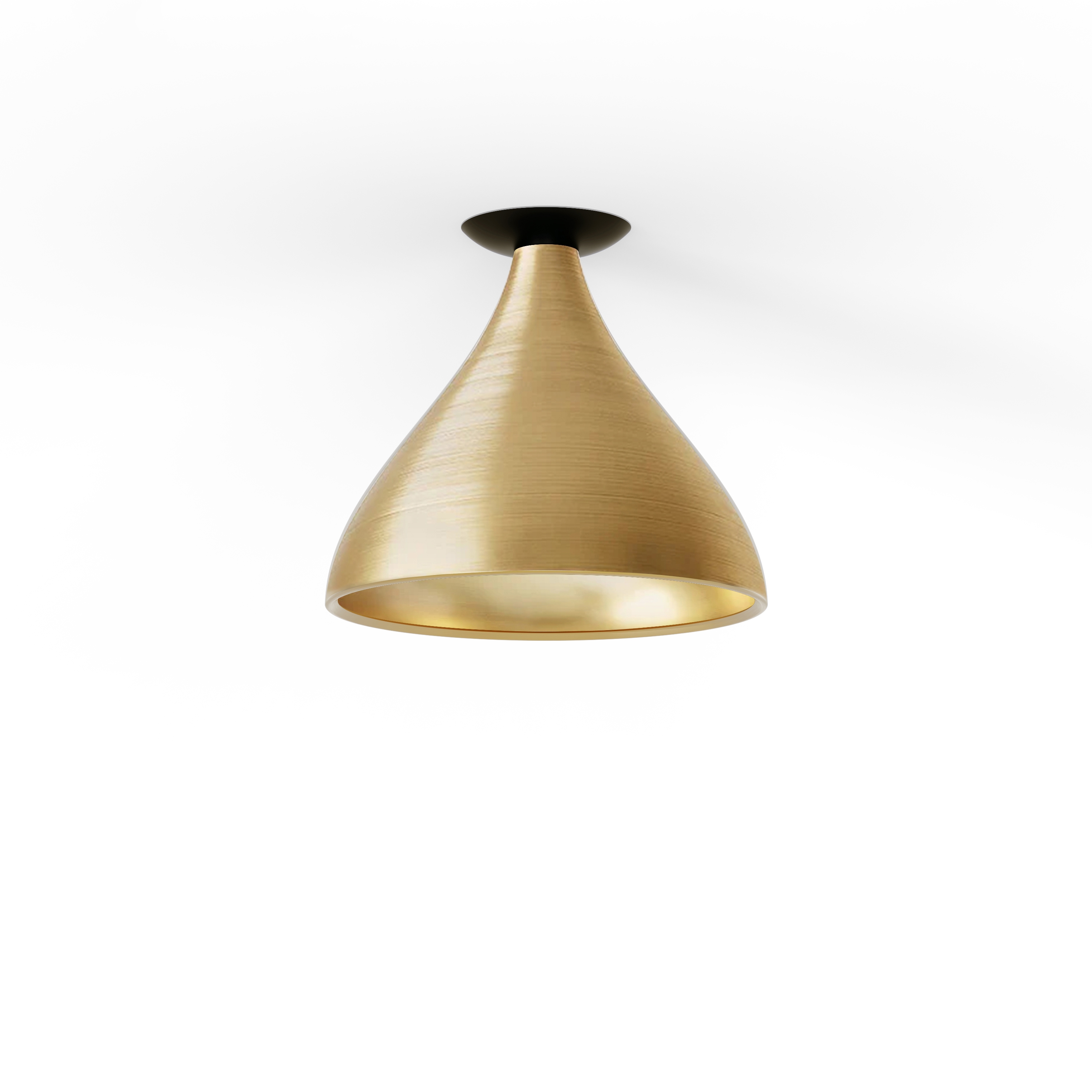 Swell Single Medium Flush Lamp (Brass Exterior, Brass Interior)