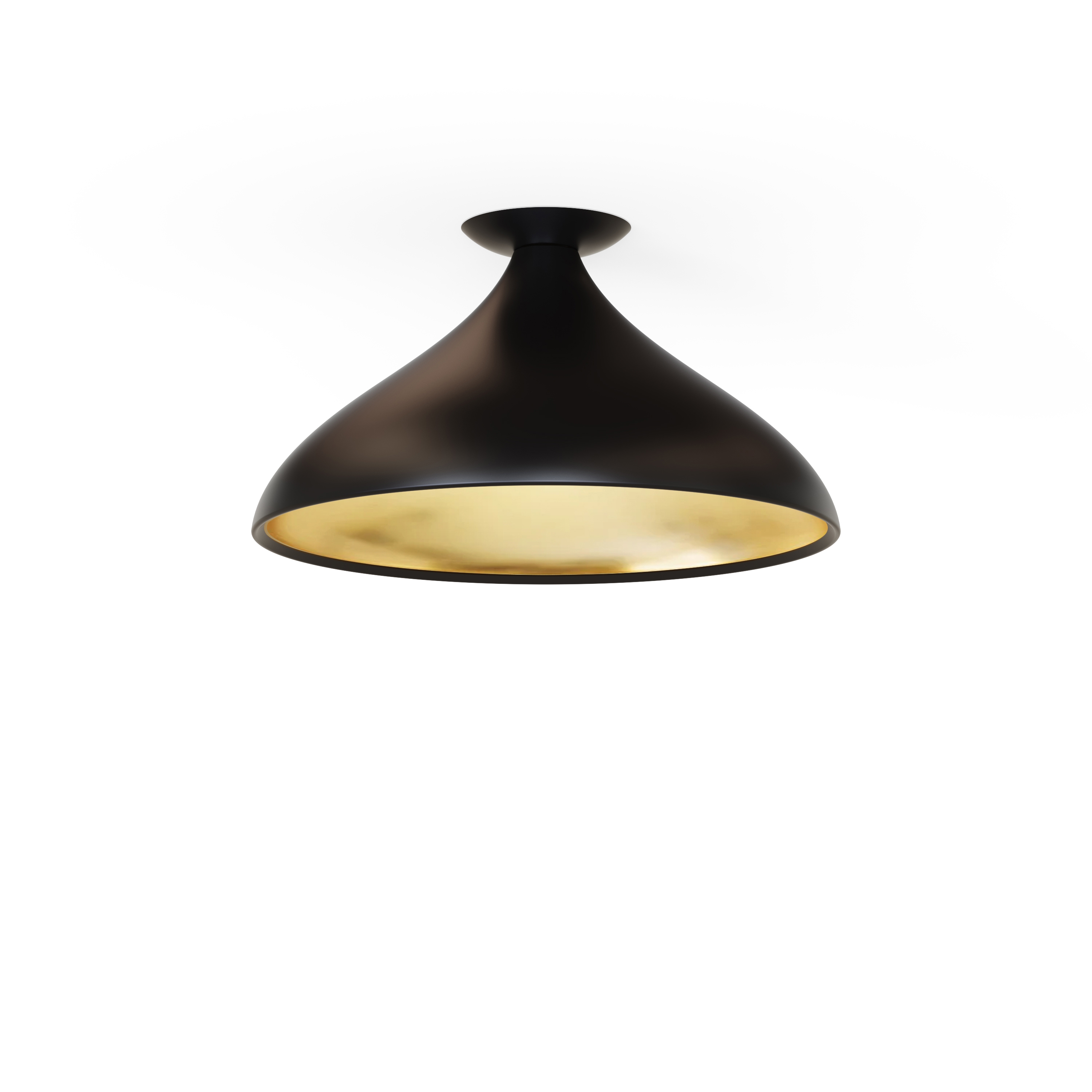 Swell Single Wide Flush Lamp (Black Exterior, Brass Interior)