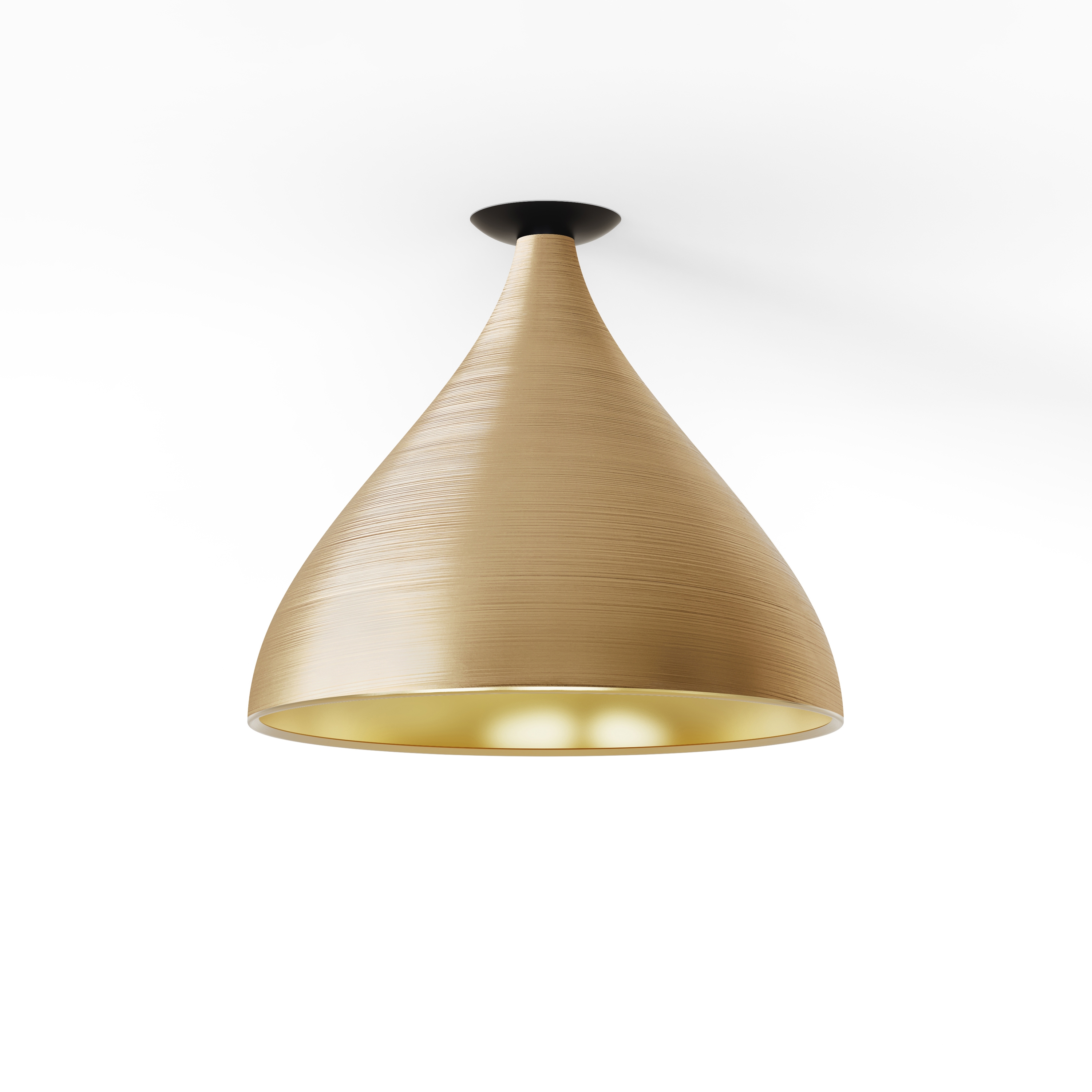 Mostra il prodotto Swell Single XL Medium Flush Lamp (Brass Exterior, Brass Interior) del produttore Pablo