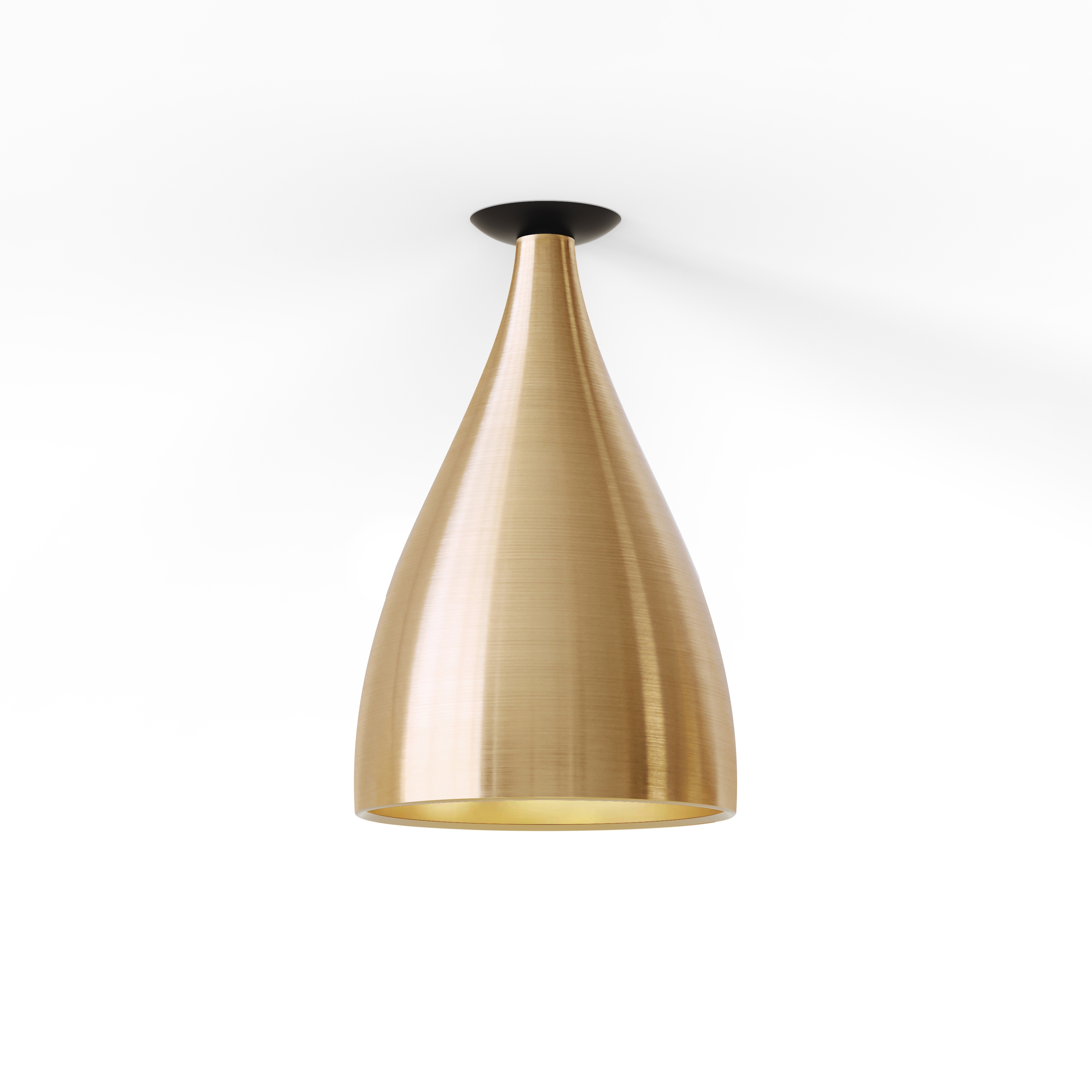Swell Single XL Narrow Flush Lamp (Brass Exterior, Brass Interior)