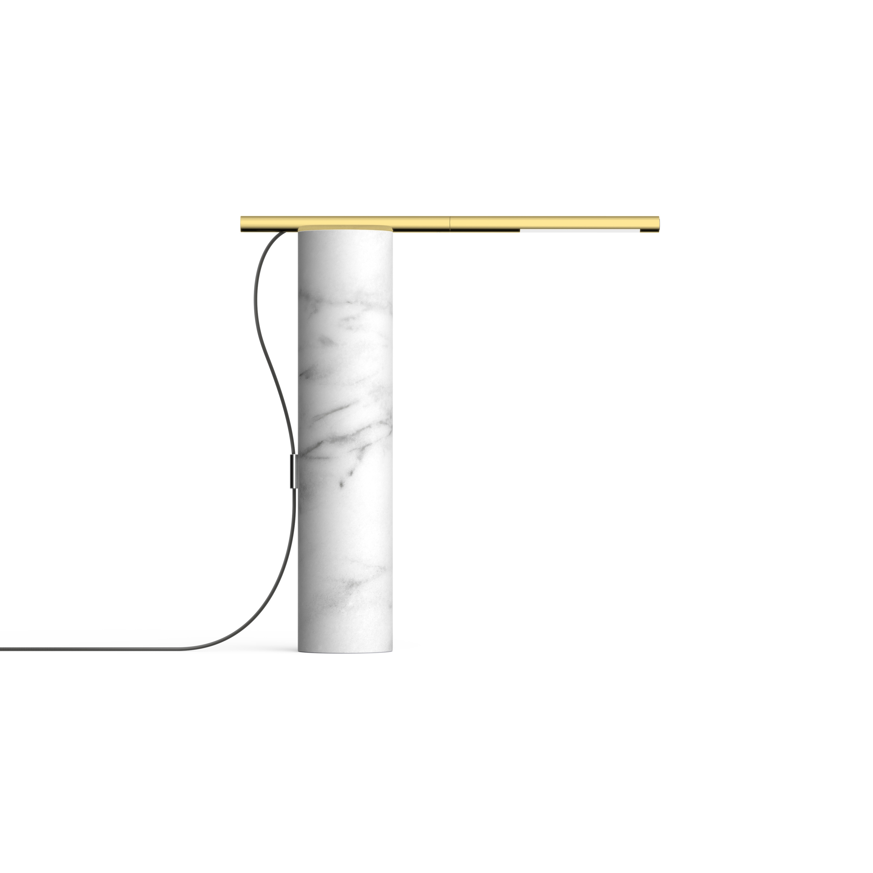 T.O Table - White Marble/Brass