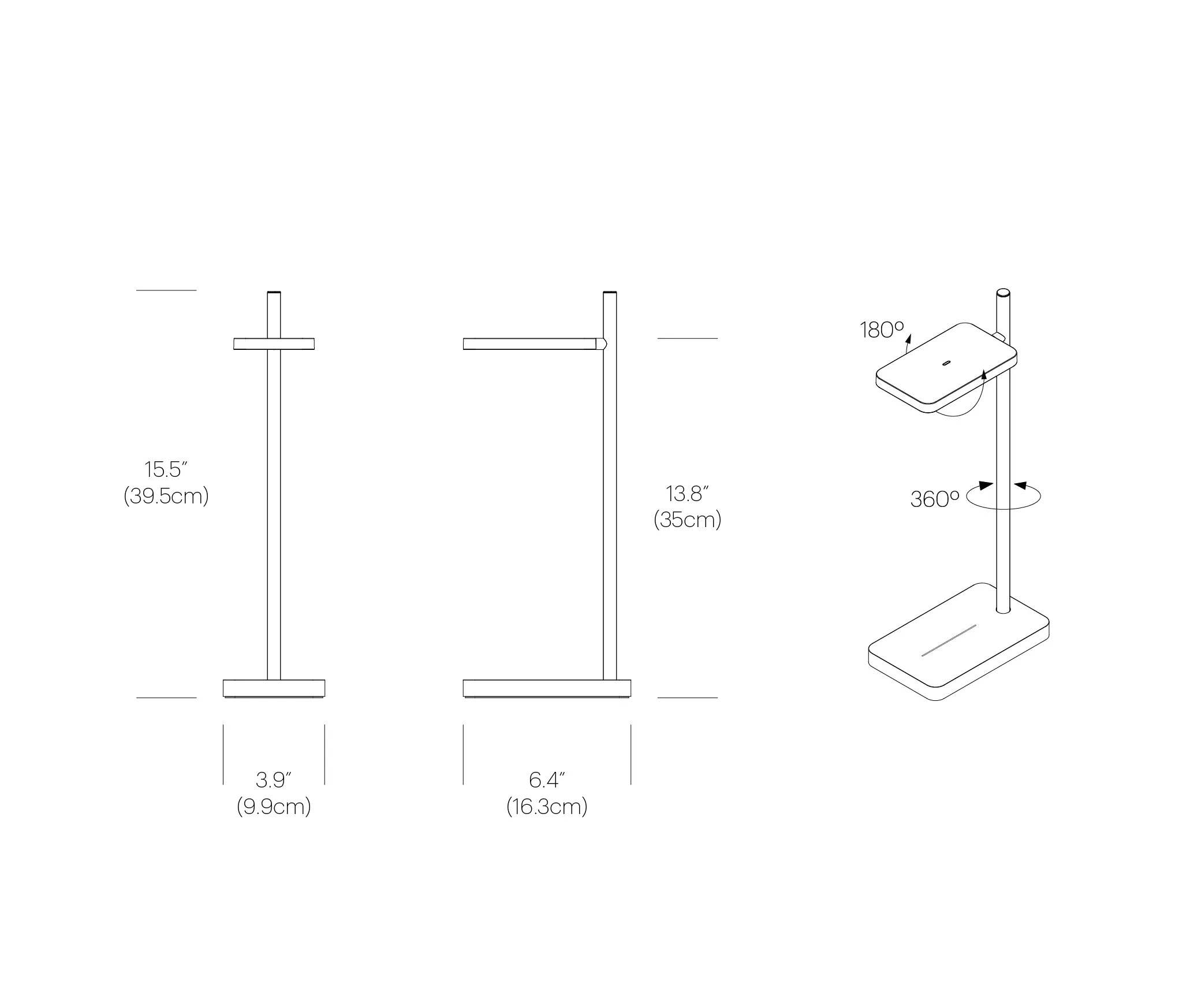 Pablo - Talia Table - Black Optical Switch LED USB and Wireless Charging
