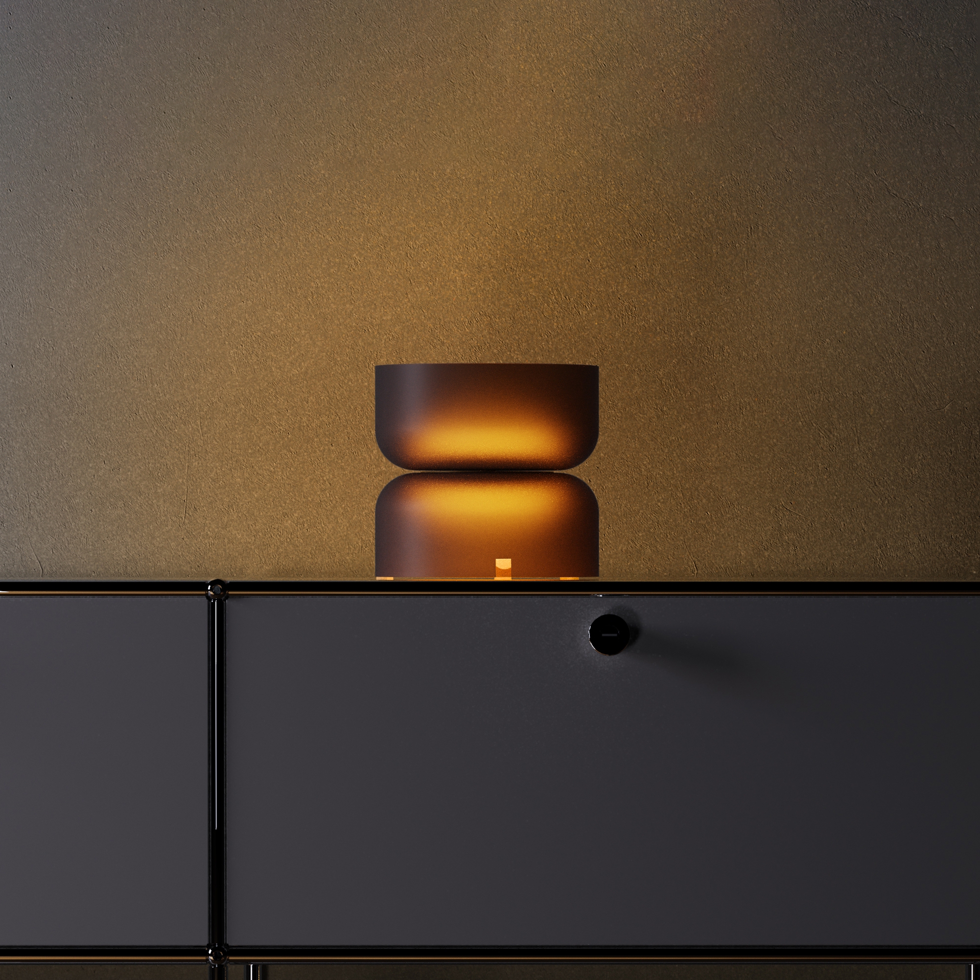 Totem Mini Table Up and Down Light Glass Shades AMB/AMB (E Shade Amber/ E Shade - Amber)