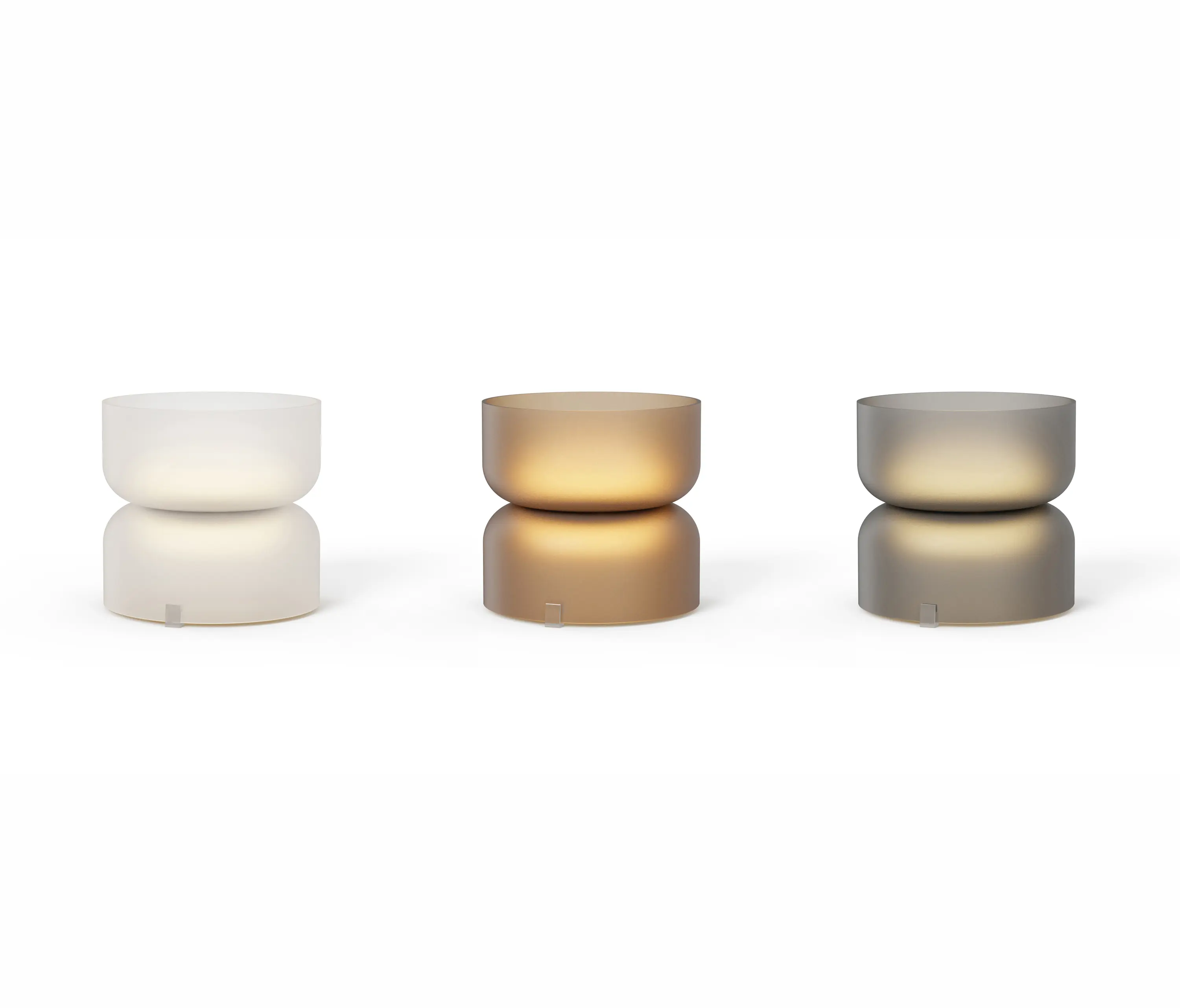 Pablo - Totem Mini Table Up and Down Light Glass Shades WHT/WHT (E Shade White/ E Shade - White)