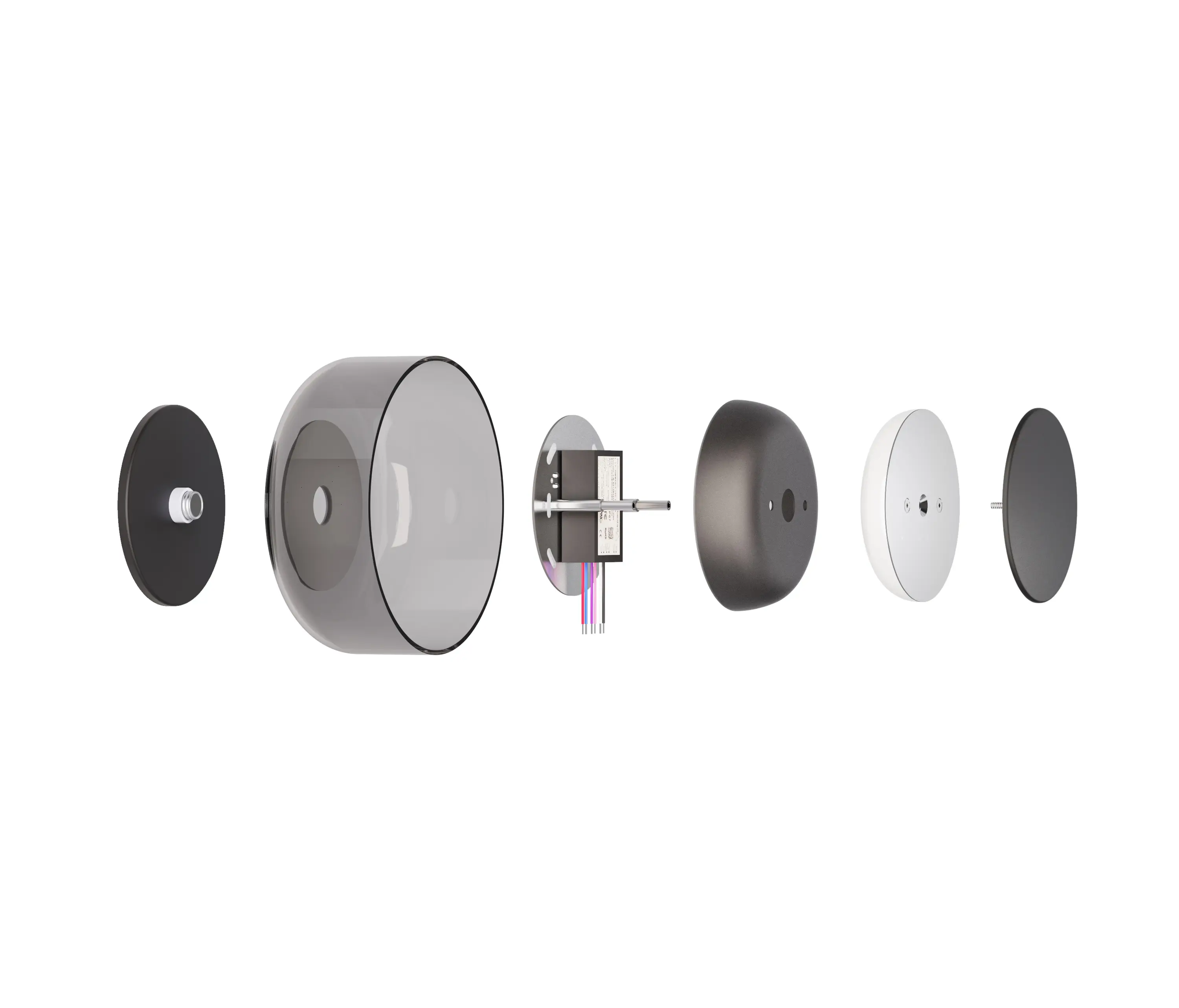 Pablo - Totem Sconce Wall Black/Brass/Smoke 3 CCT