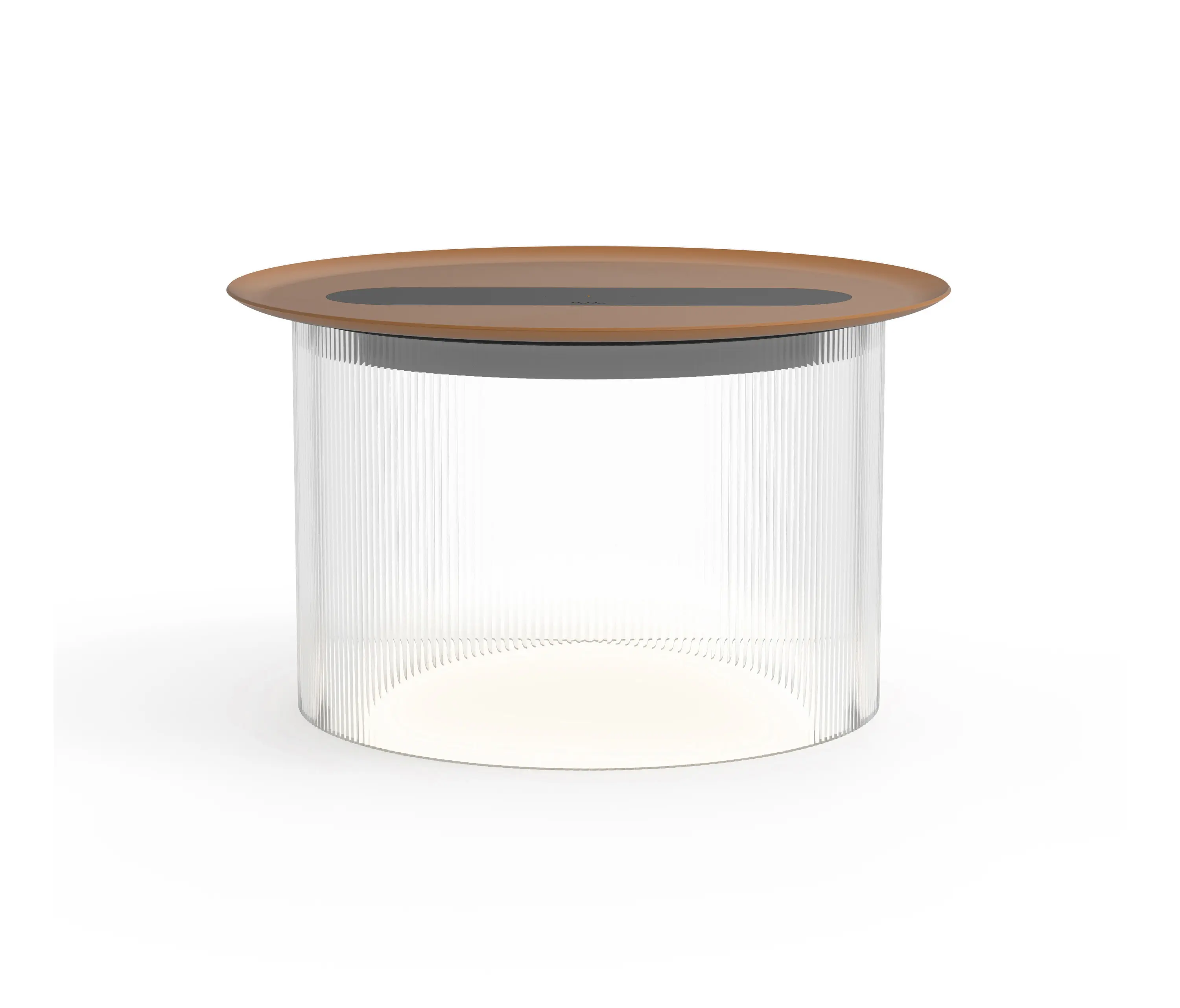 Pablo - Carousel Large Table Clear Base 12 Terracotta Tray