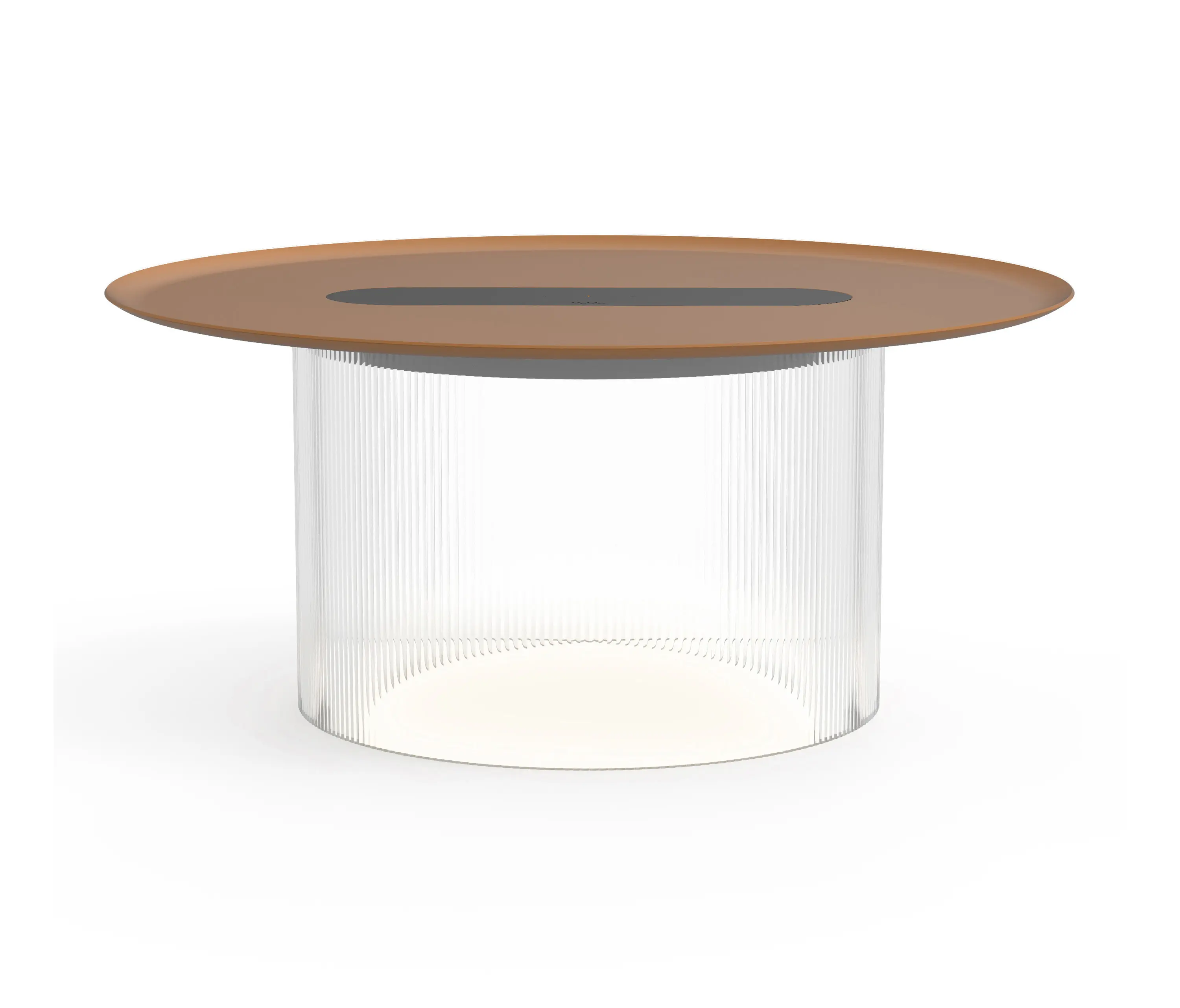 Pablo - Carousel Large Table Clear Base 16 Terracotta Tray