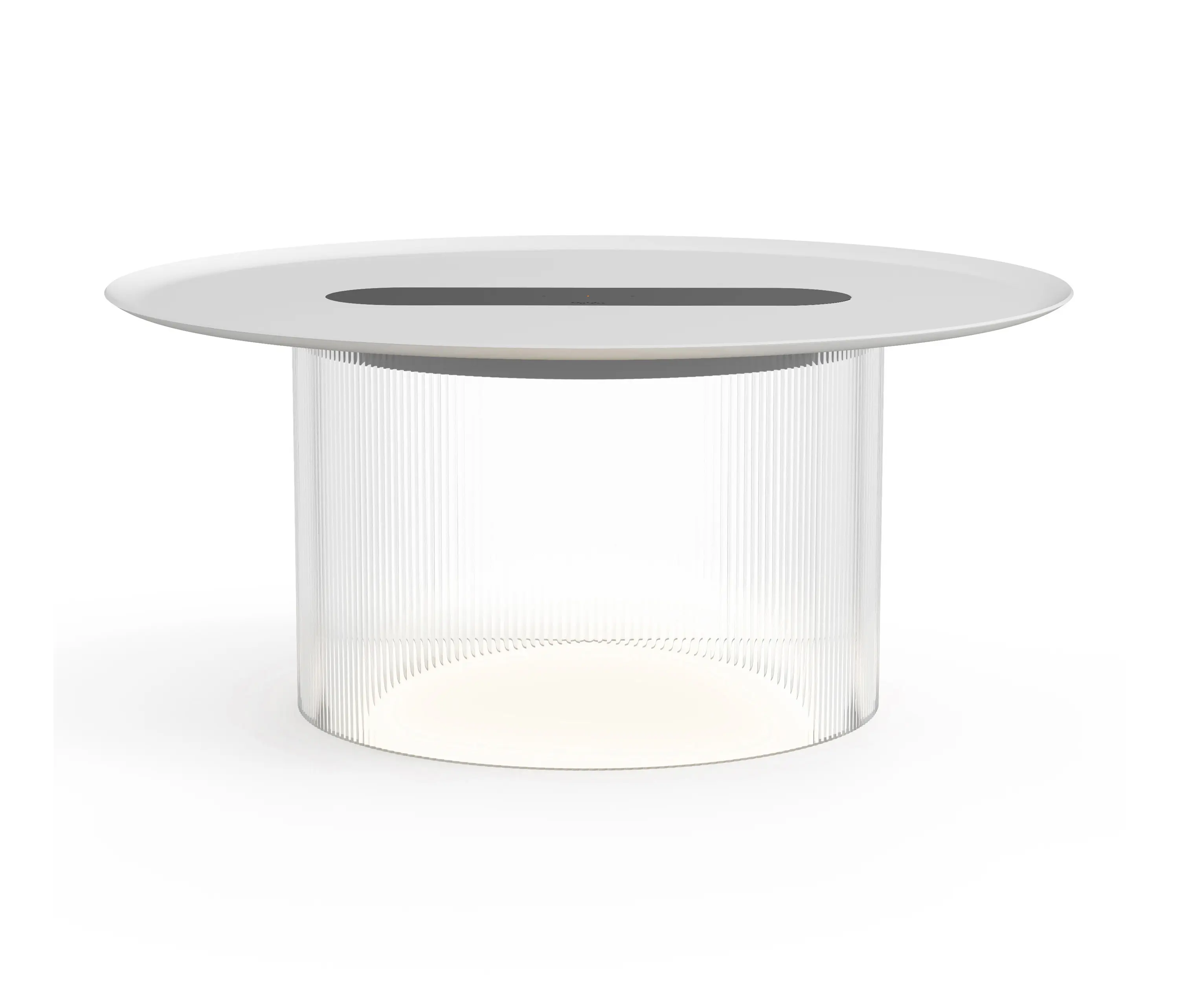 Pablo - Carousel Large Table Clear Base 16 White Tray