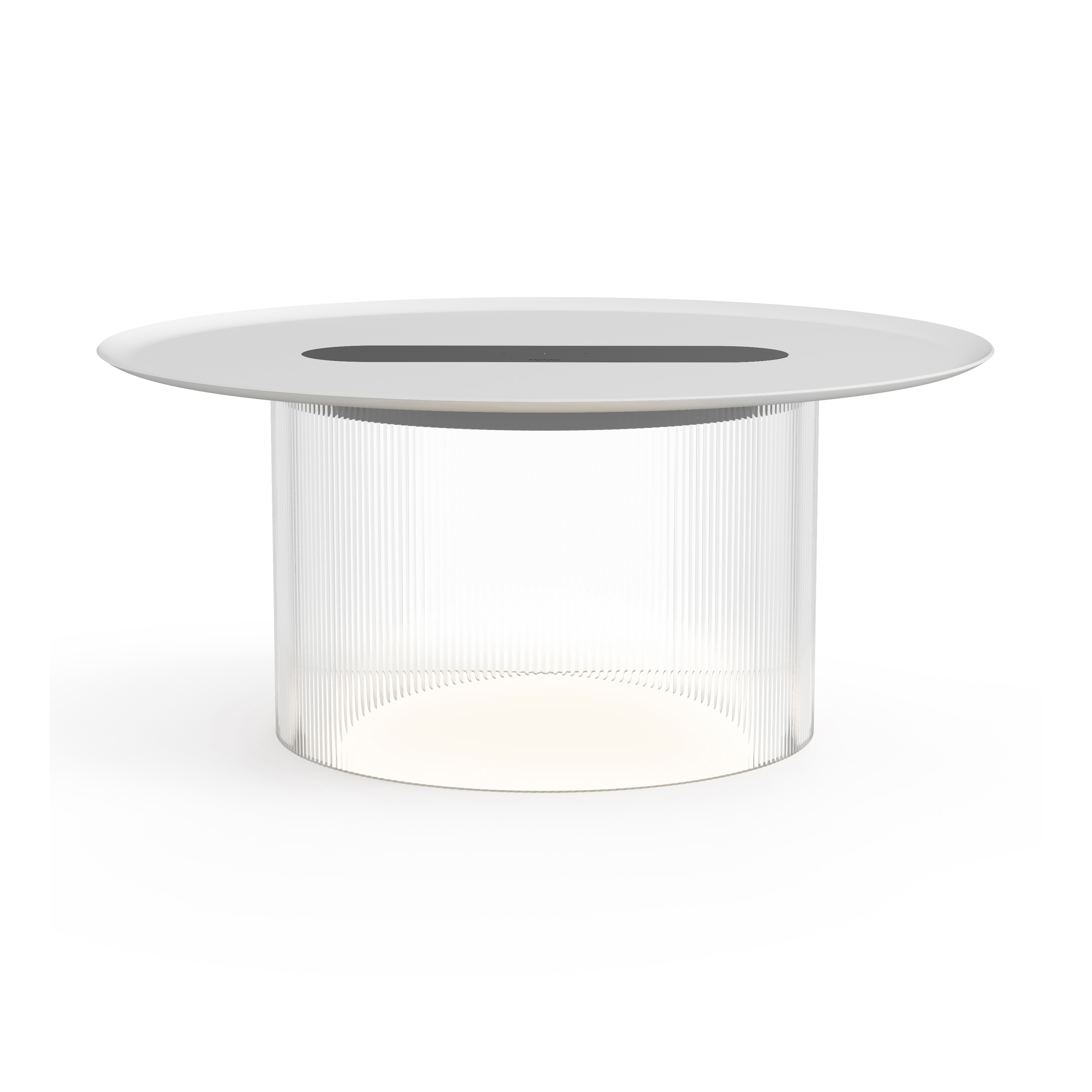 Carousel Large Table Clear Base 16 White Tray