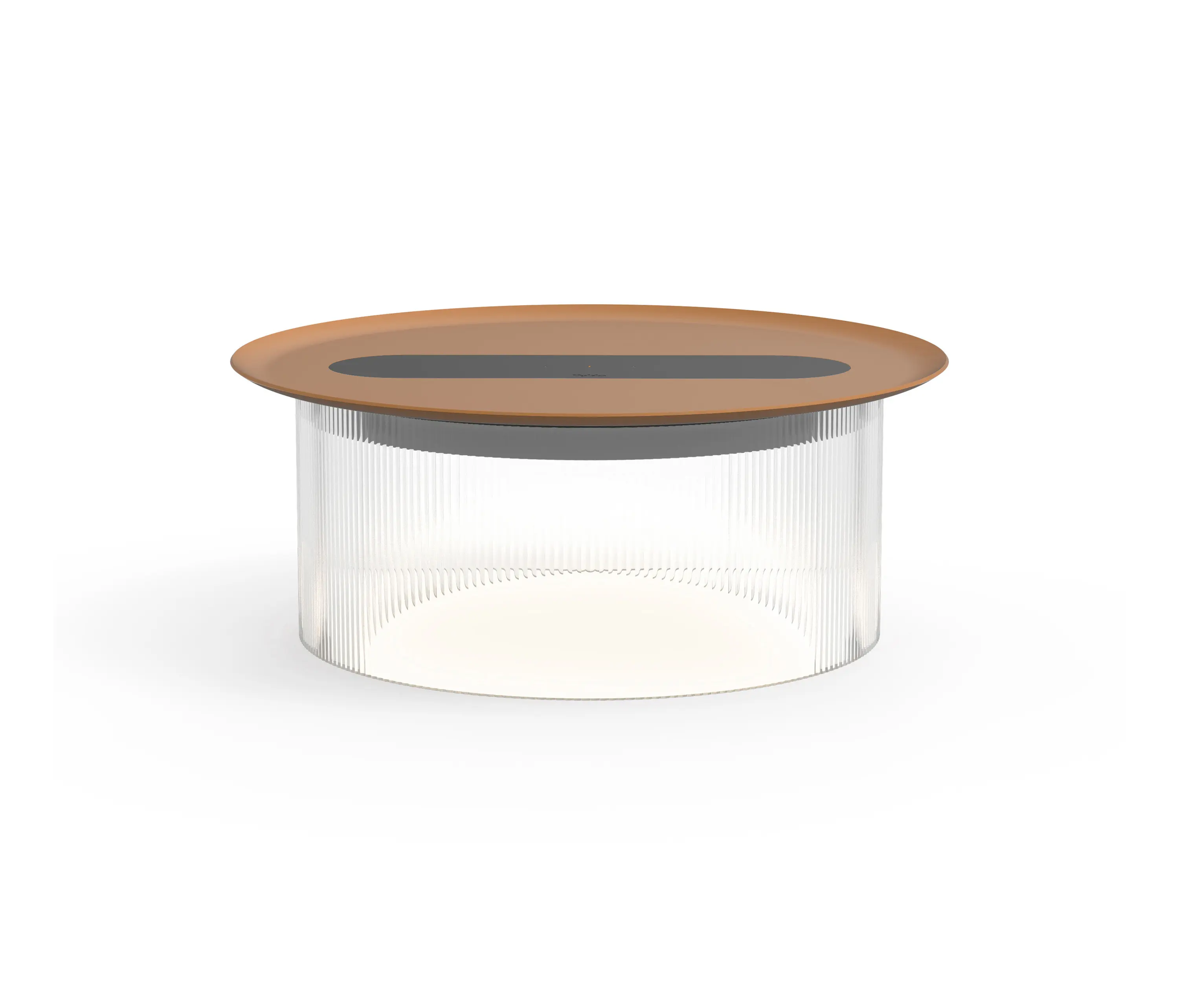 Pablo - Carousel Small Table Clear Base 12 Terracotta Tray