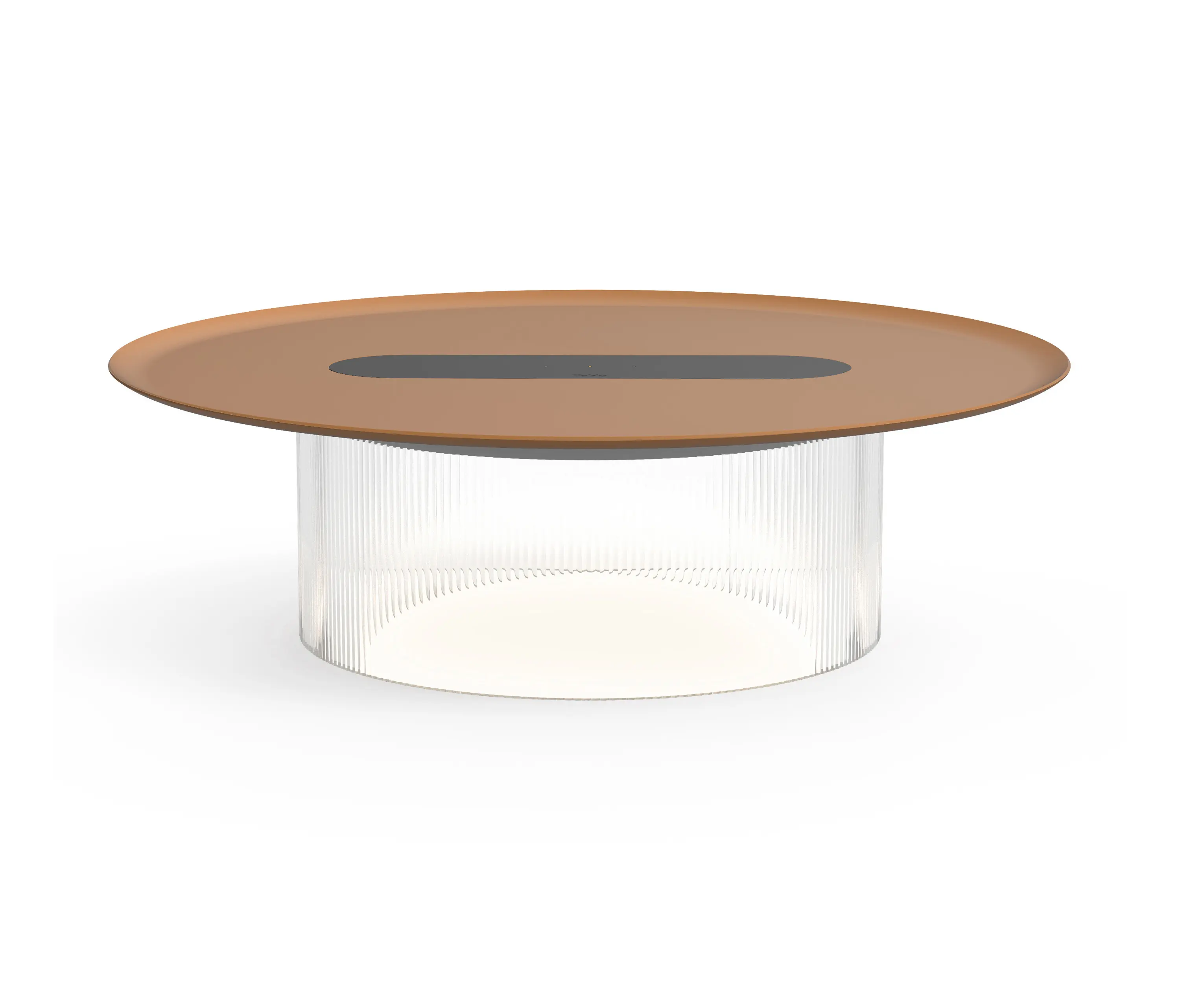 Pablo - Carousel Small Table Clear Base 16 Terracotta Tray