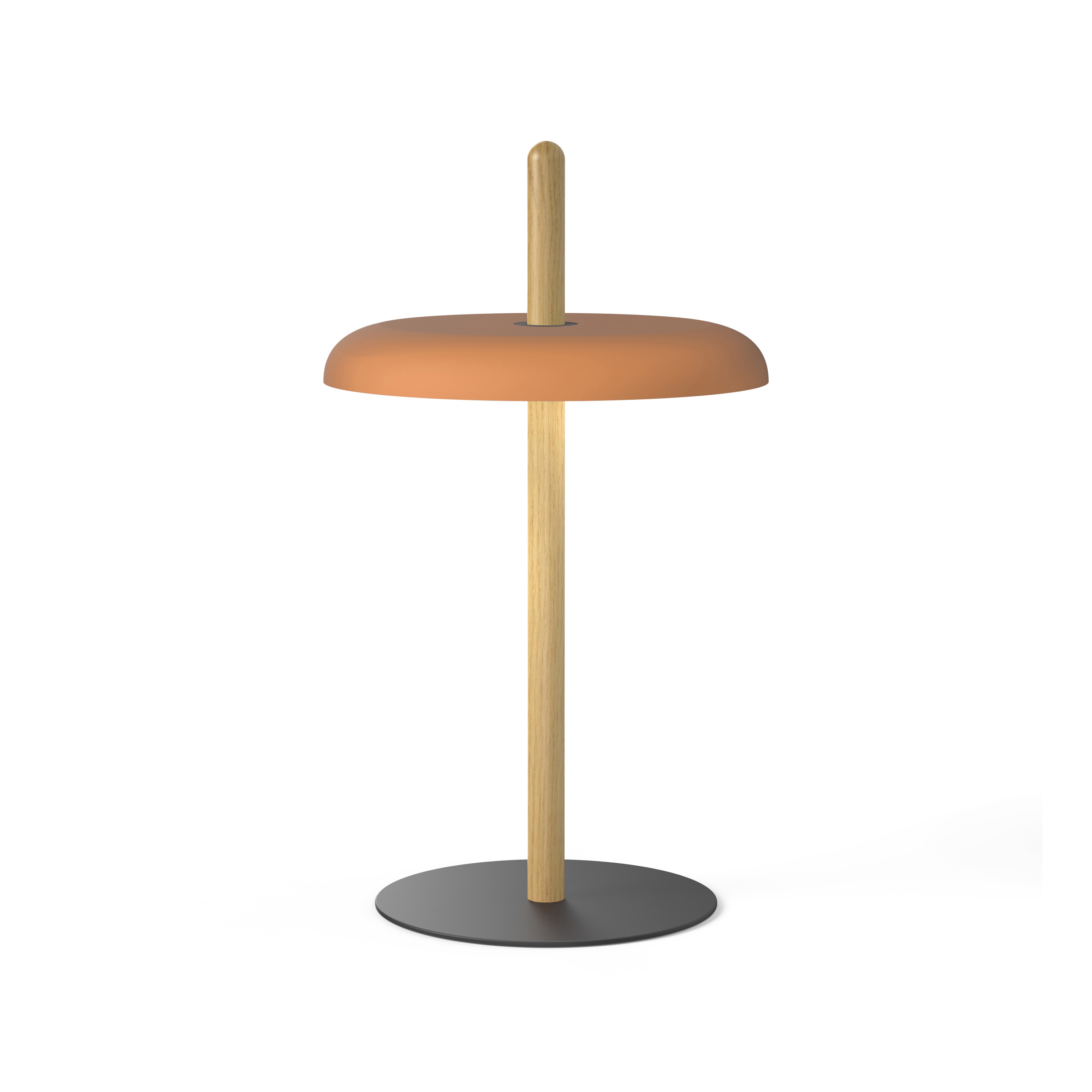 Nivel Table White Oak with Terracotta Shade