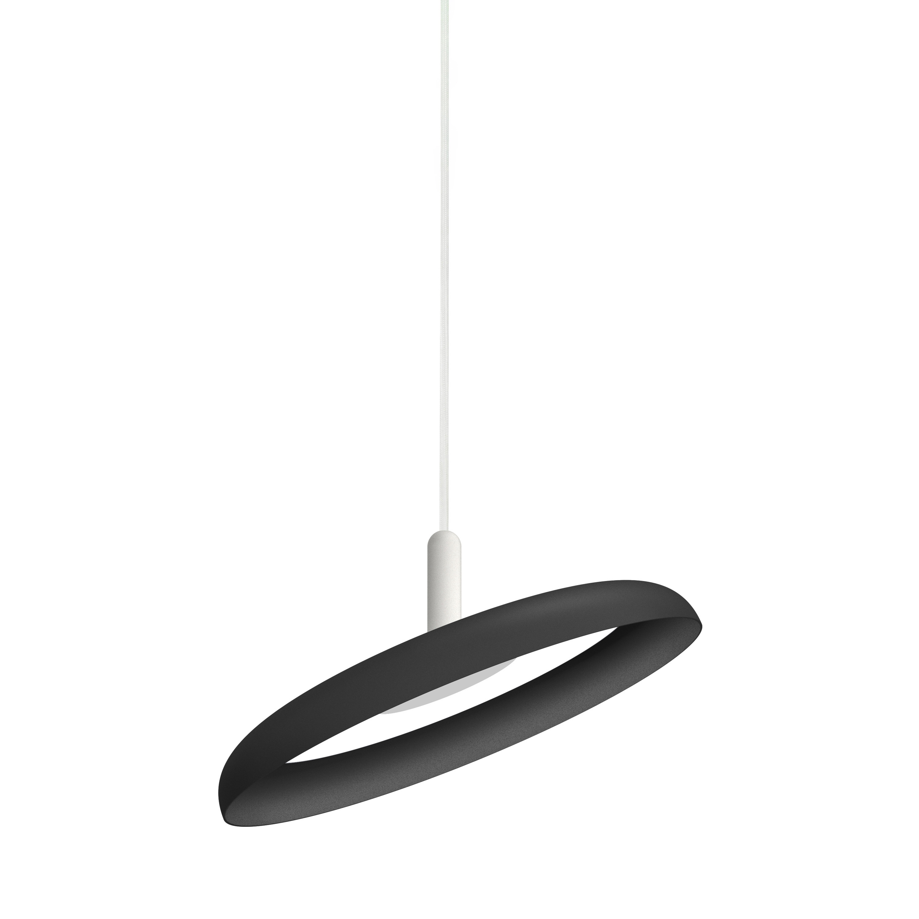 Nivel Pendant 15 Black Shade with White Cord