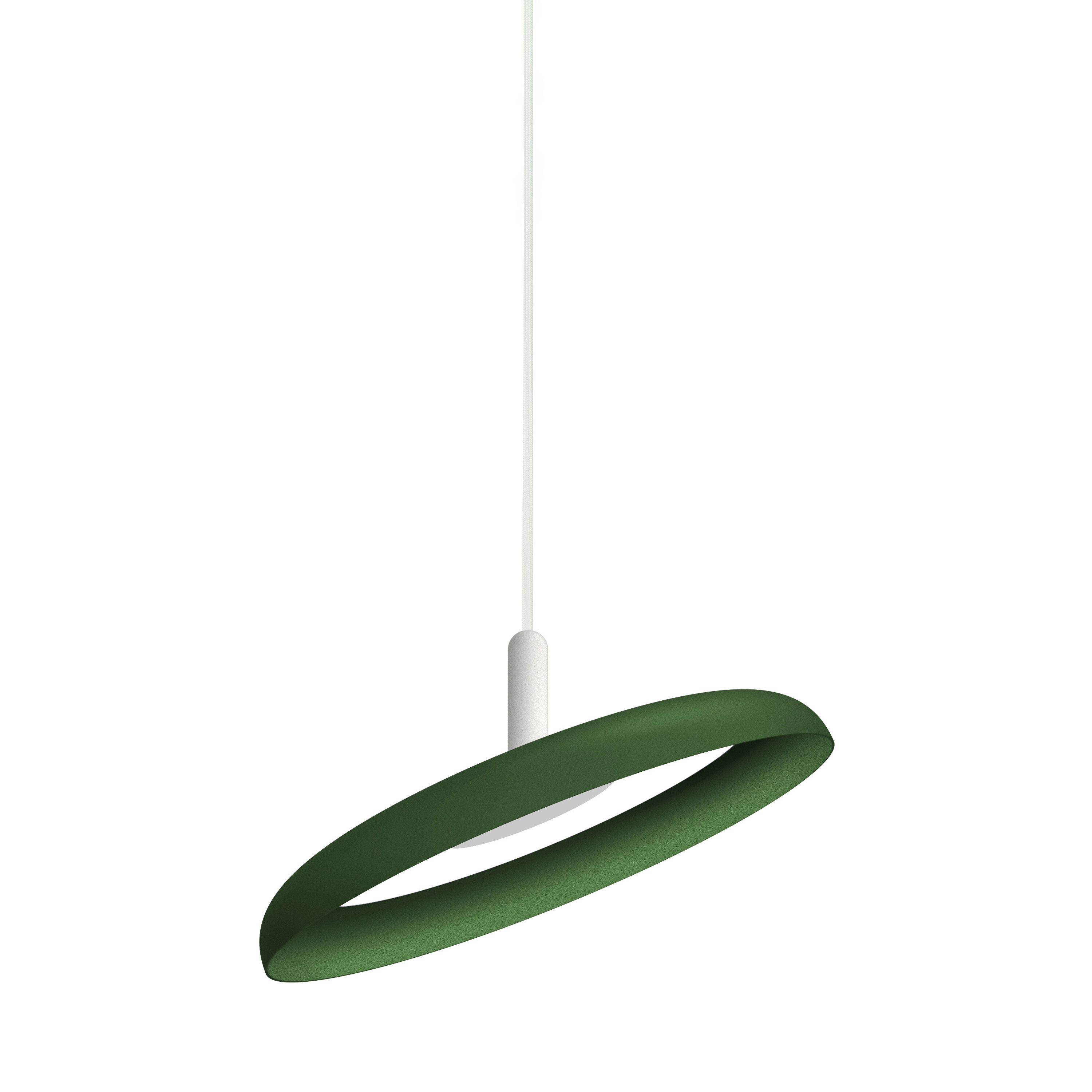 Nivel Pendant 15 Forest Green with White Cord