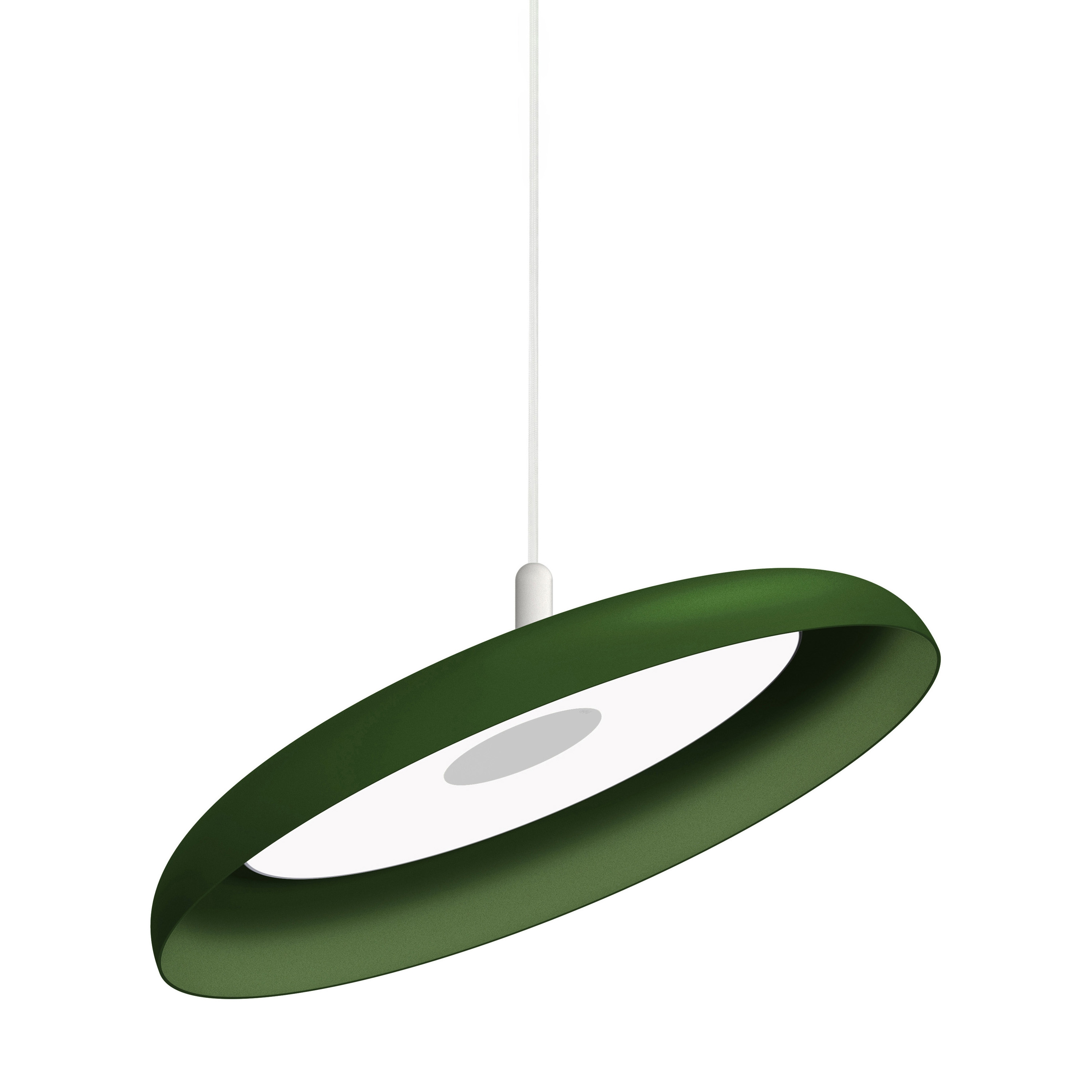 Display product Nivel Pendant 22 Forest Green with White Cord from manufacturer Pablo