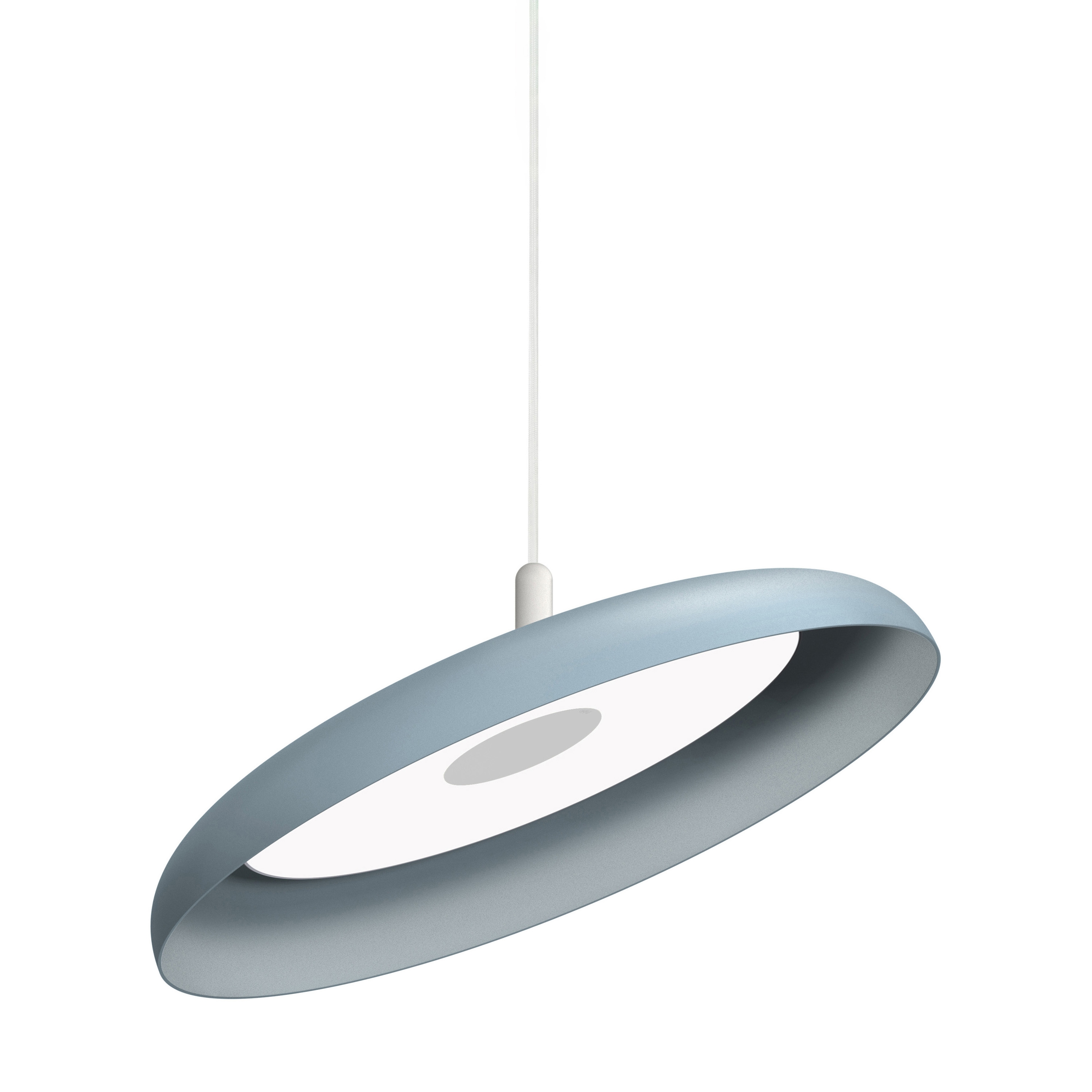 Display product Nivel Pendant 22 Slate Blue with White Cord from manufacturer Pablo