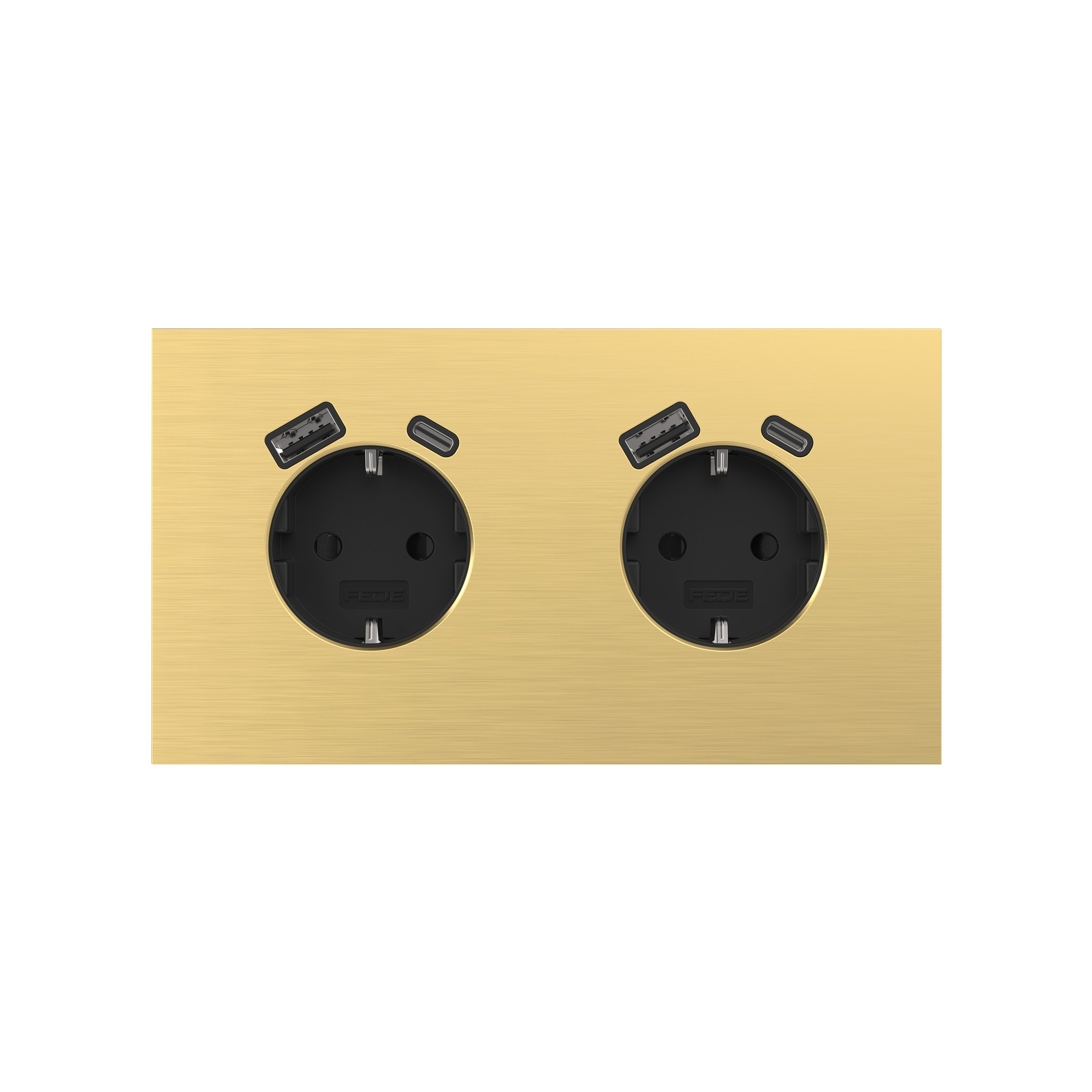 POWER USB OUTLET - BRONZE - 3-GANG - Schuko sockets from Basalte