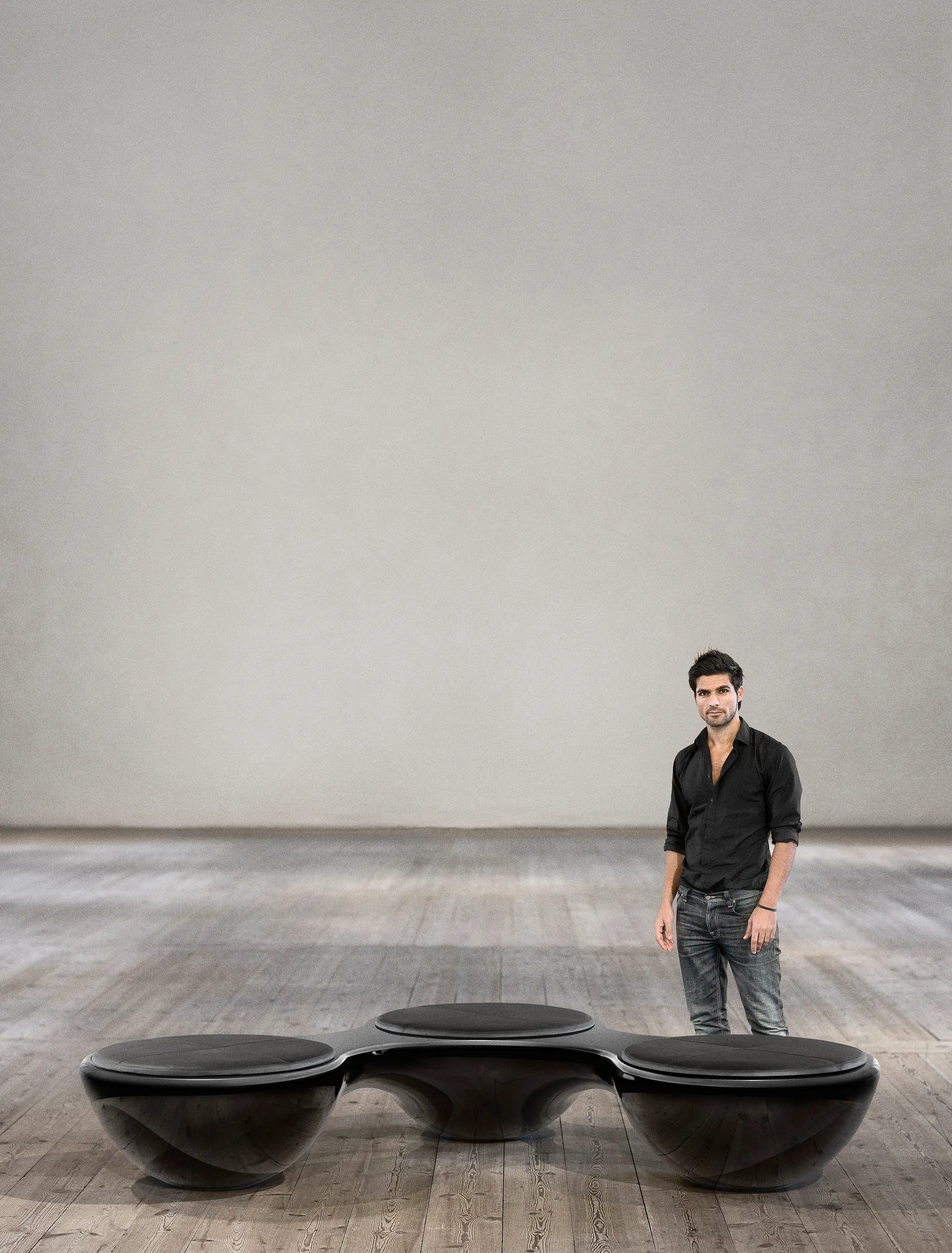 Jangir Maddadi Design Bureau - Union Bench Leather 3 Seater
