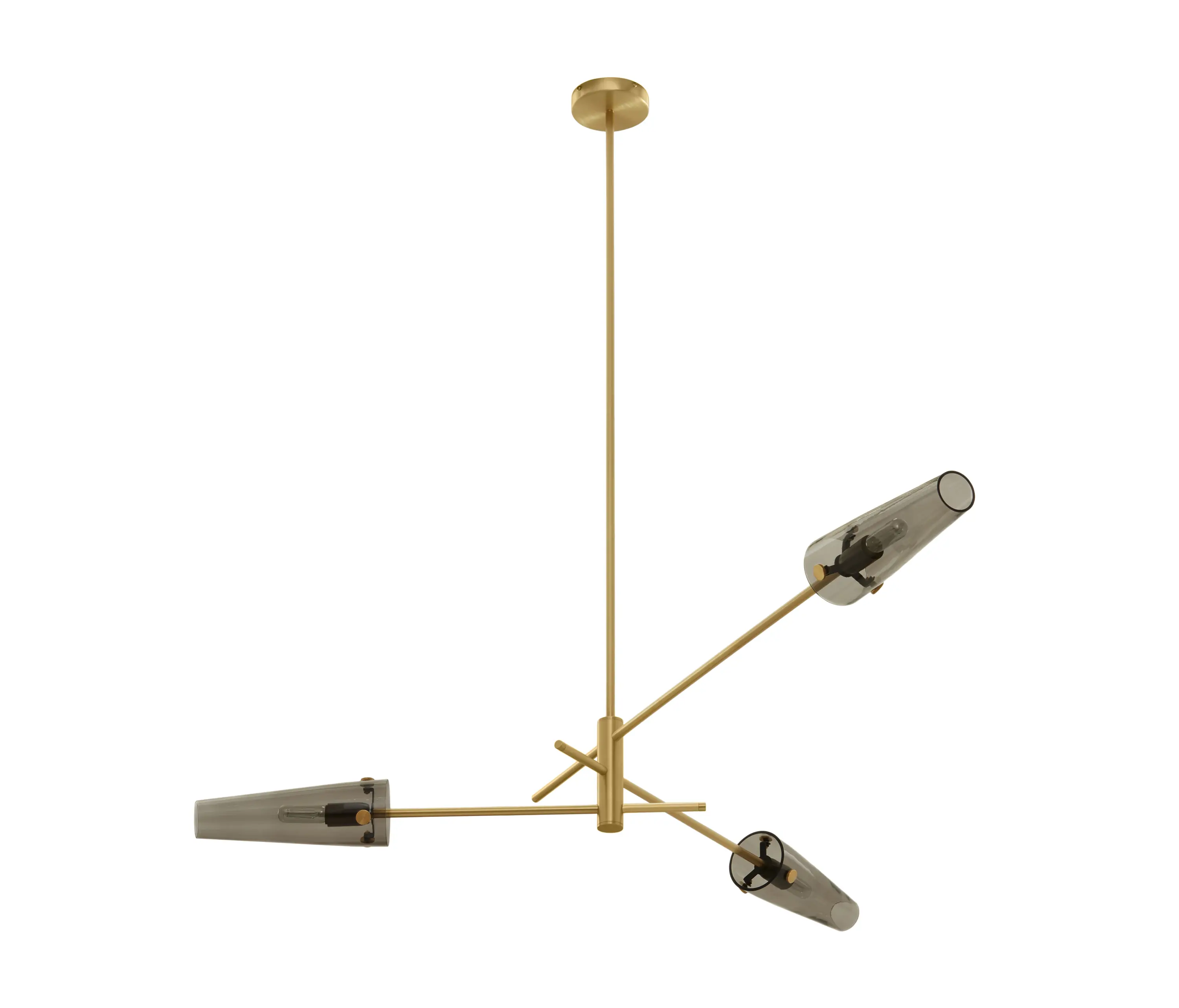CTO Lighting - Axis pendant satin brass / smoked glass