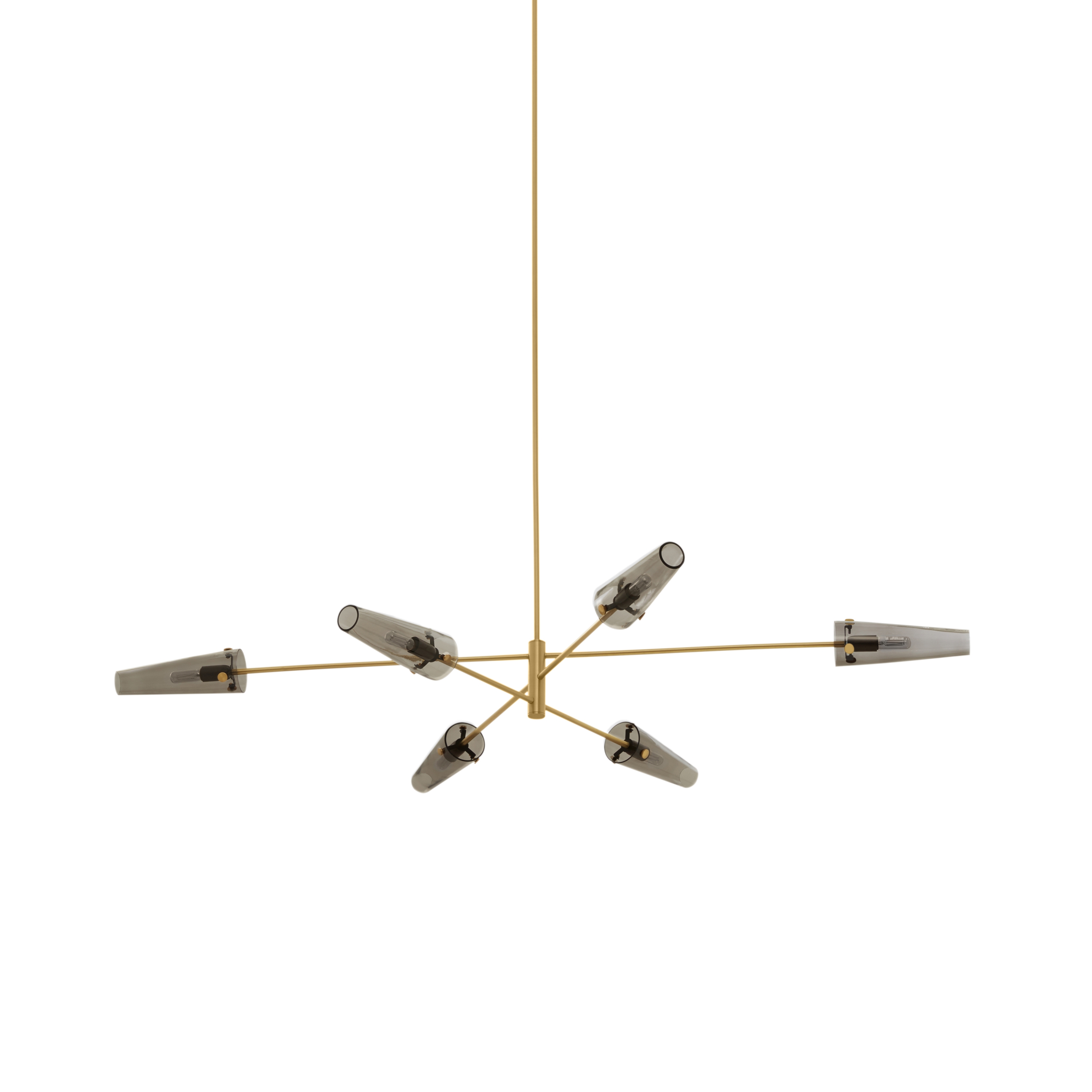 Axis large pendant satin brass / smoked glass