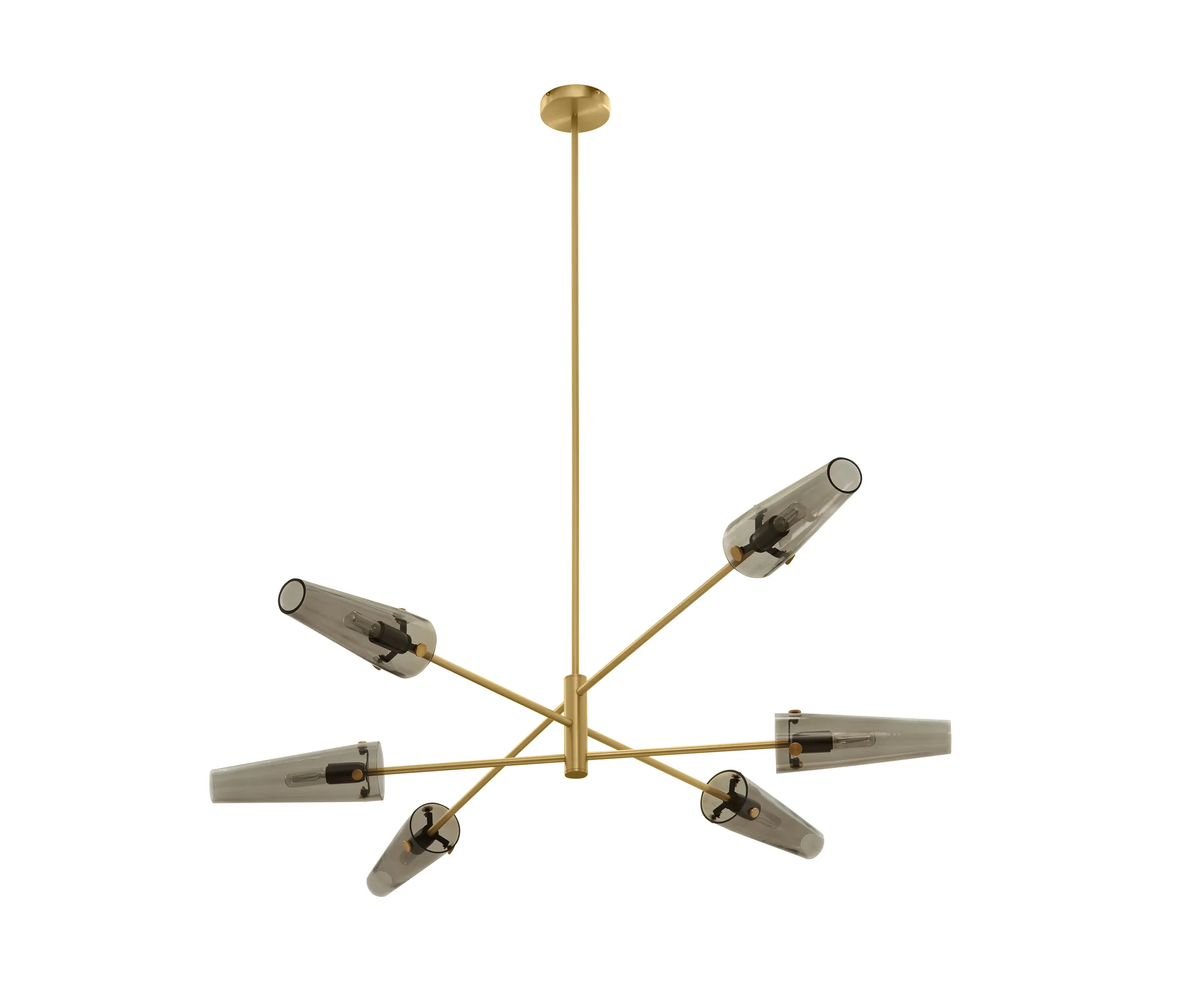 CTO Lighting - Axis large pendant satin brass / smoked glass