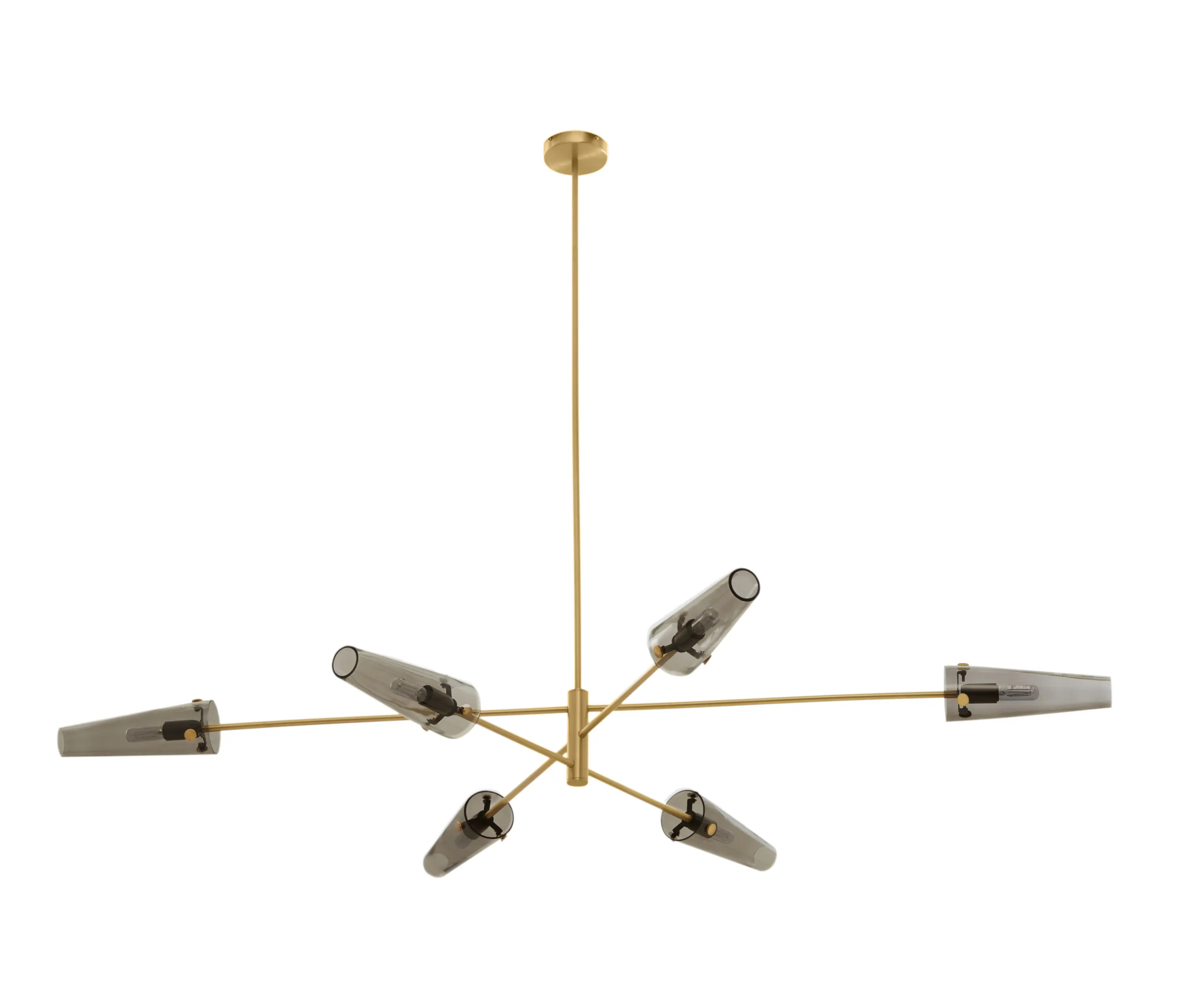 CTO Lighting - Axis large pendant satin brass / smoked glass