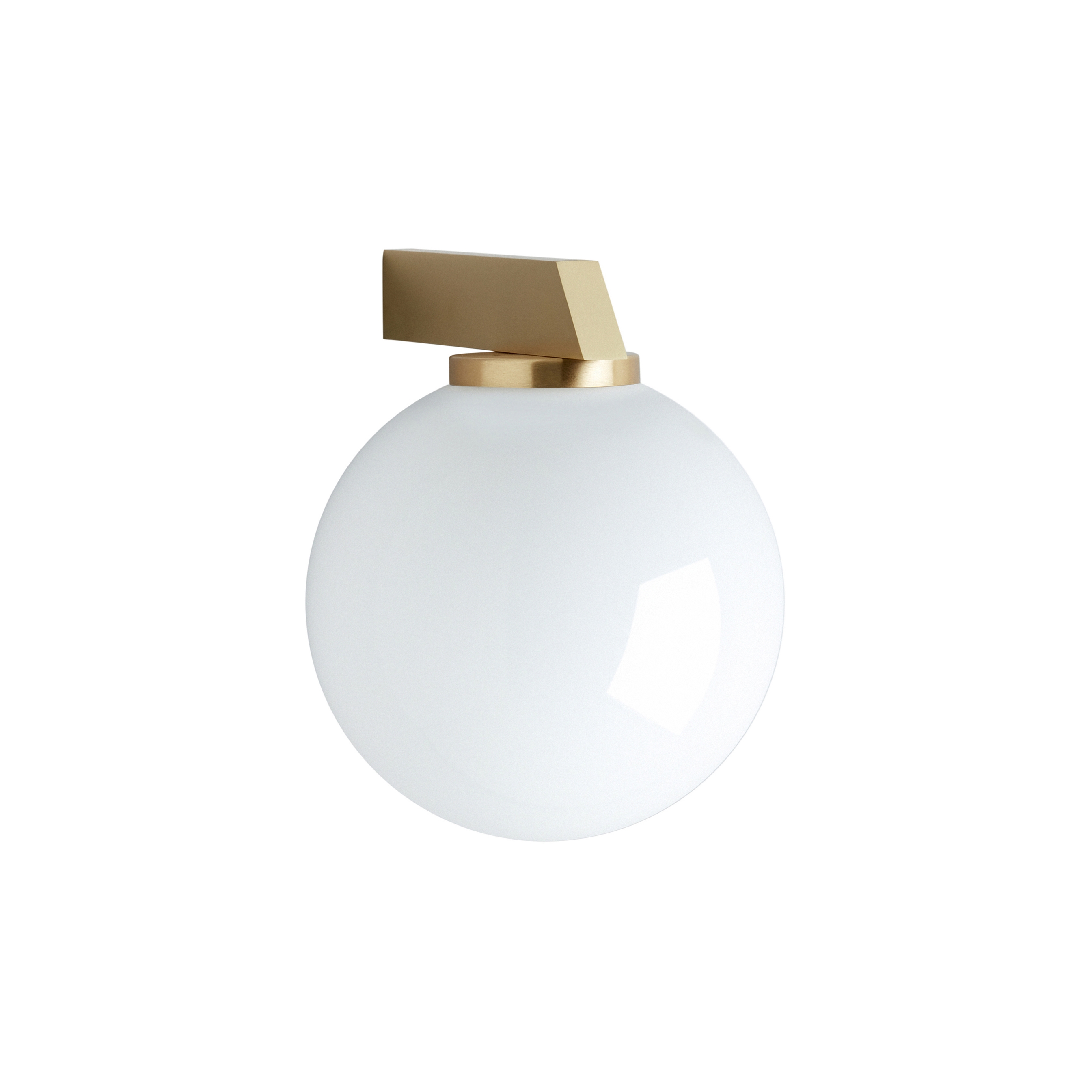 Gaia wall satin brass with shiny opal shade