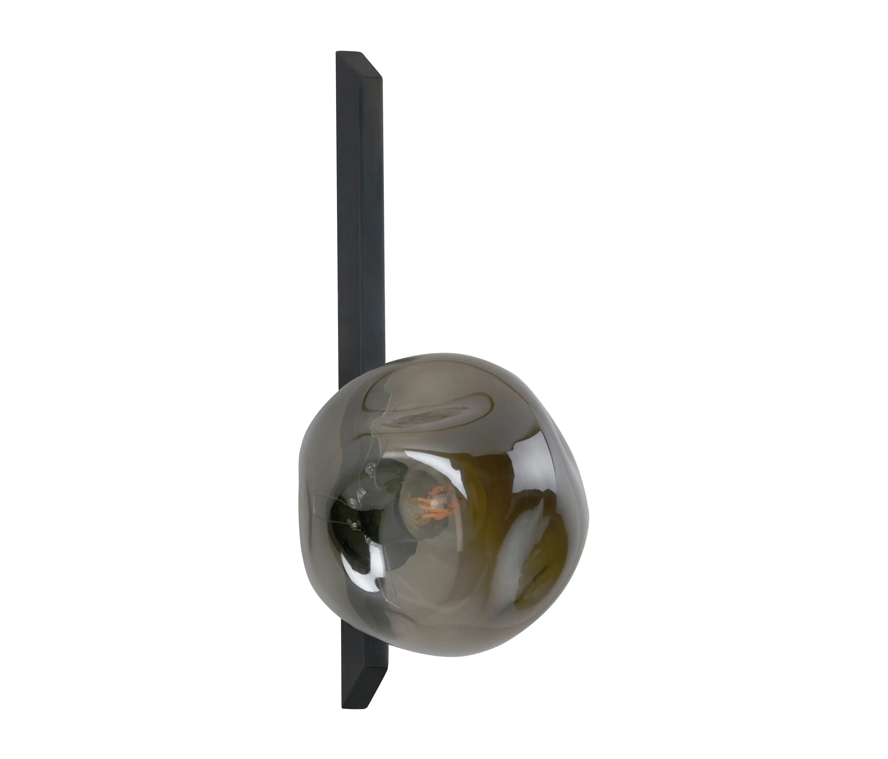 CTO Lighting - Gaia wall tall bronze with hand shaped smoked glass shade