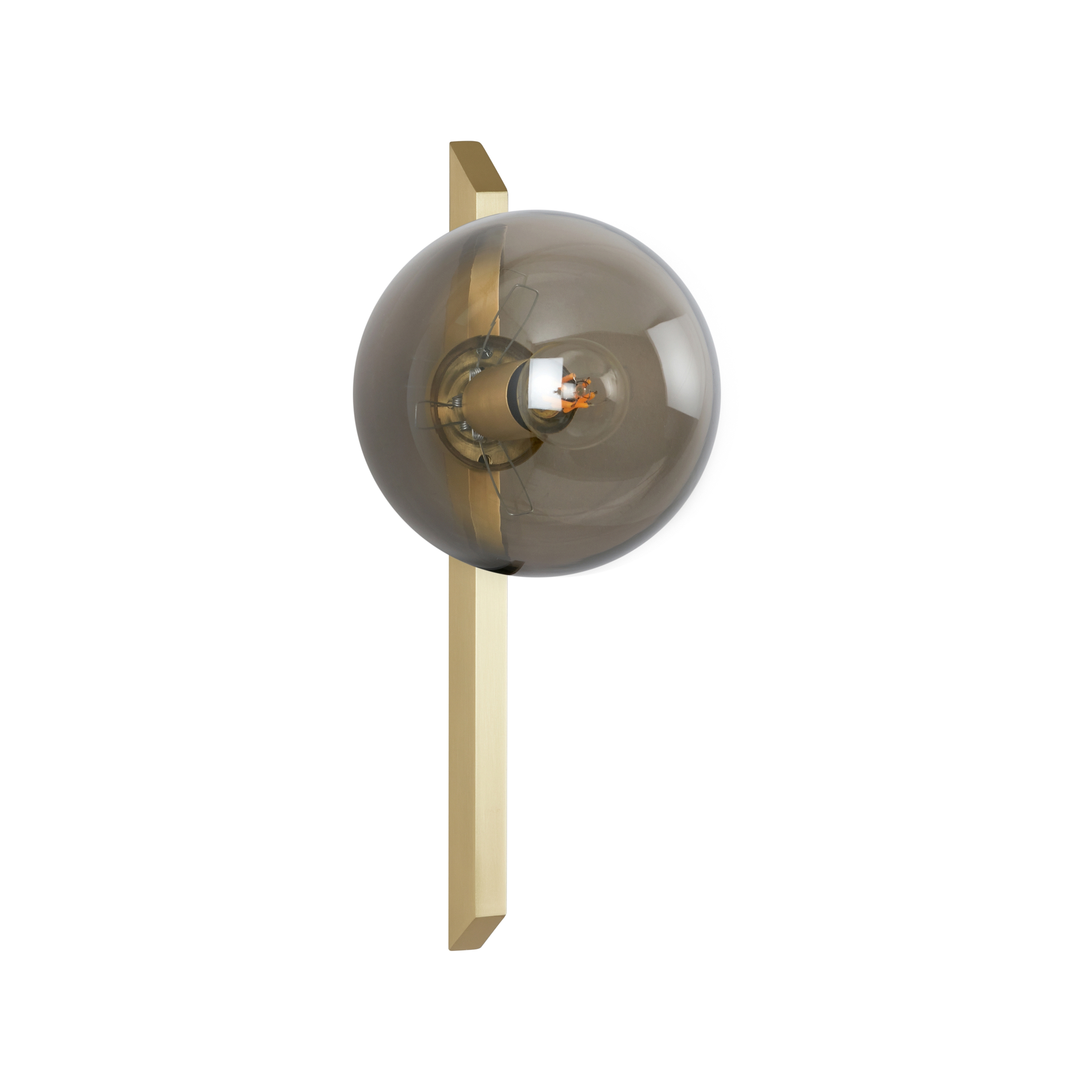 Display product Gaia wall tall satin brass with tinted glass shade from manufacturer CTO Lighting