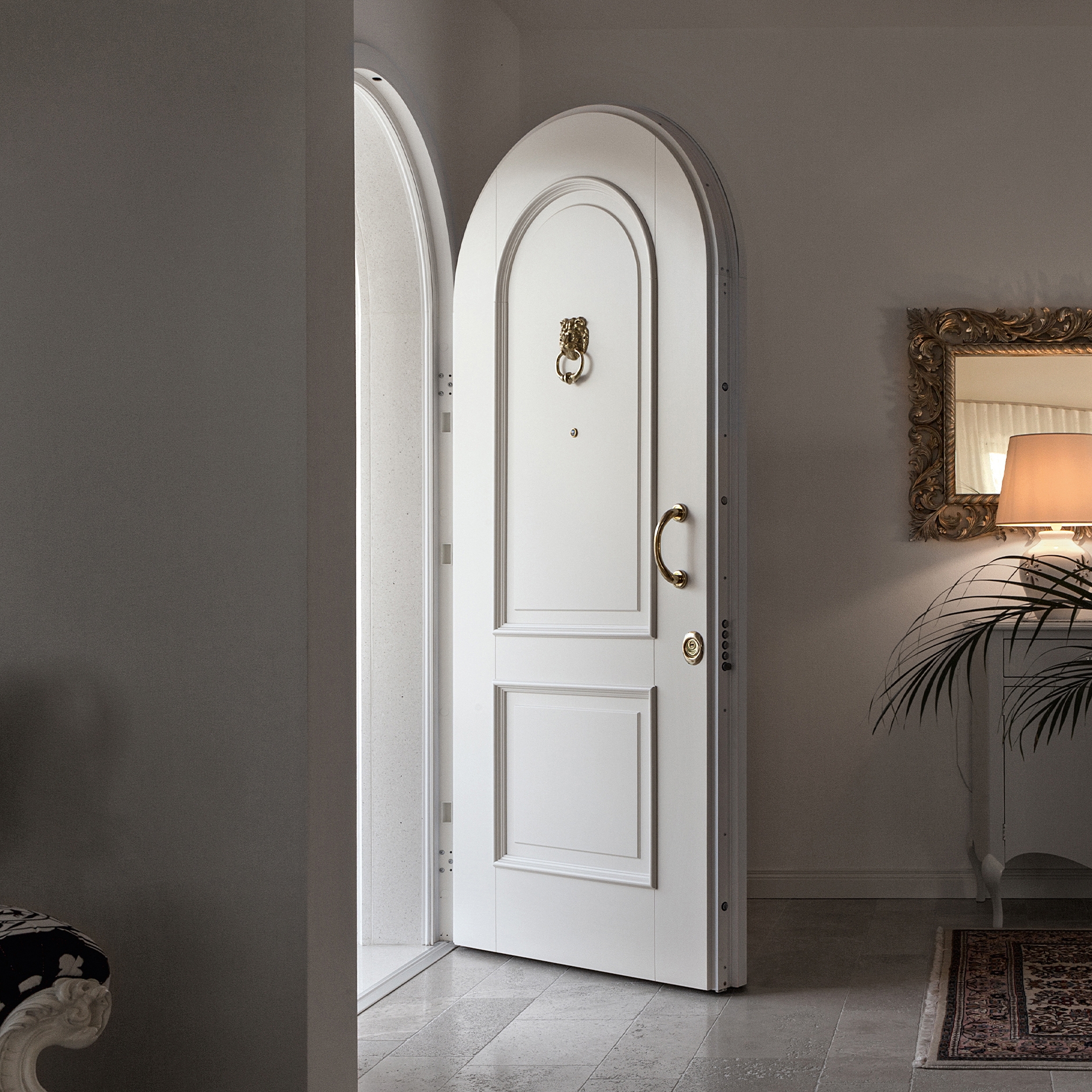 Mostra il prodotto Evolution | The safety door with exposed hinges that meets any request for customization. del produttore Oikos Venezia – Architetture d’ingresso