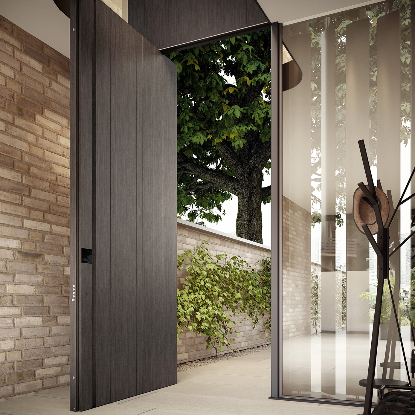 Afficher le produit Synua | Porte blindée avec revêtements en aluminium du fabricant Oikos Venezia – Architetture d’ingresso