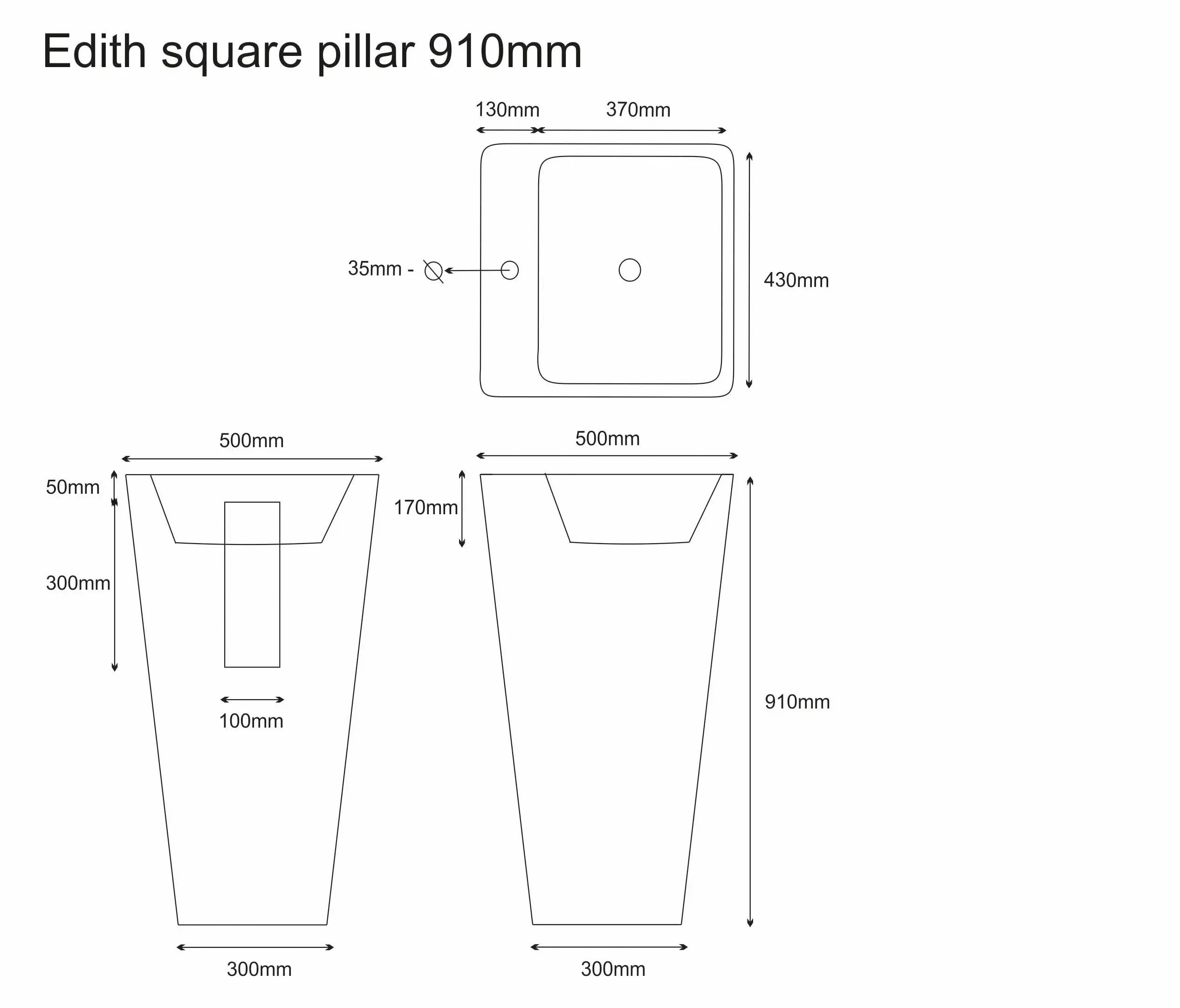 DADObaths - Edith DADOquartz freestanding pillar basin