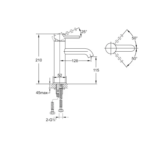 Steinberg - 100 1750 Single lever basin mixer without pop up waste