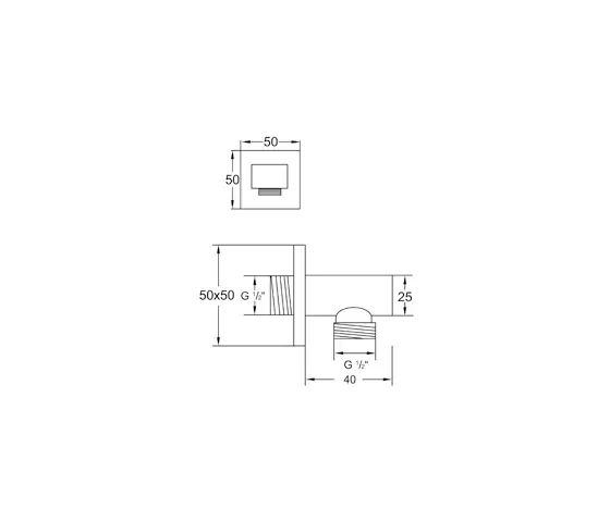 Steinberg - 120 1660 Wall mounted elbow outlet 1/2“