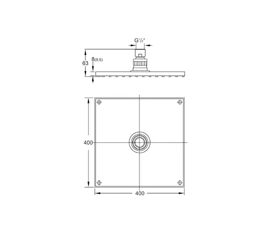 Steinberg - 120 1689 Regenbrause 400 x 400 x 8 mm