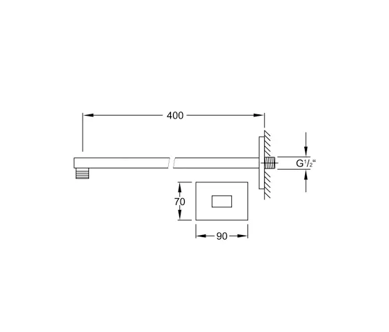 Steinberg - 120 7910 Shower arm wall mounted 400 mm