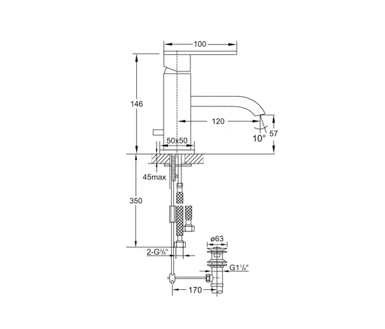Steinberg - 135 1001 Single lever basin mixer with pop up waste 1 ¼“