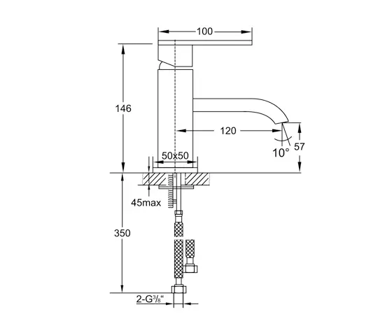 Steinberg - 135 1011 Single lever basin mixer without pop up waste