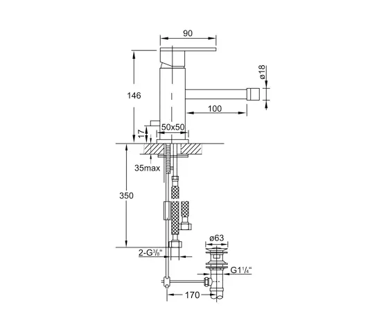 Steinberg - 160 1300 Single lever bidet mixer