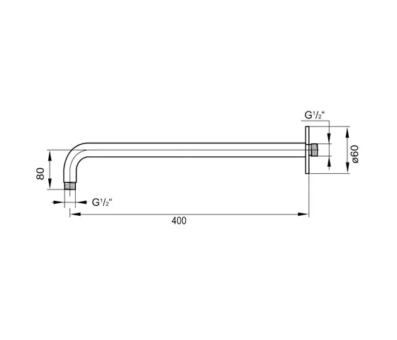 Steinberg - 100 7900 Brausearm Wandmontage 400 mm