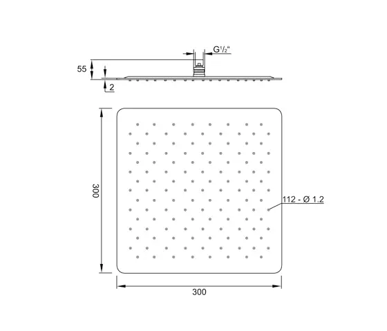 Steinberg - 390 1682 Regenbrause ultraflach, 300 x 300 x 2 mm